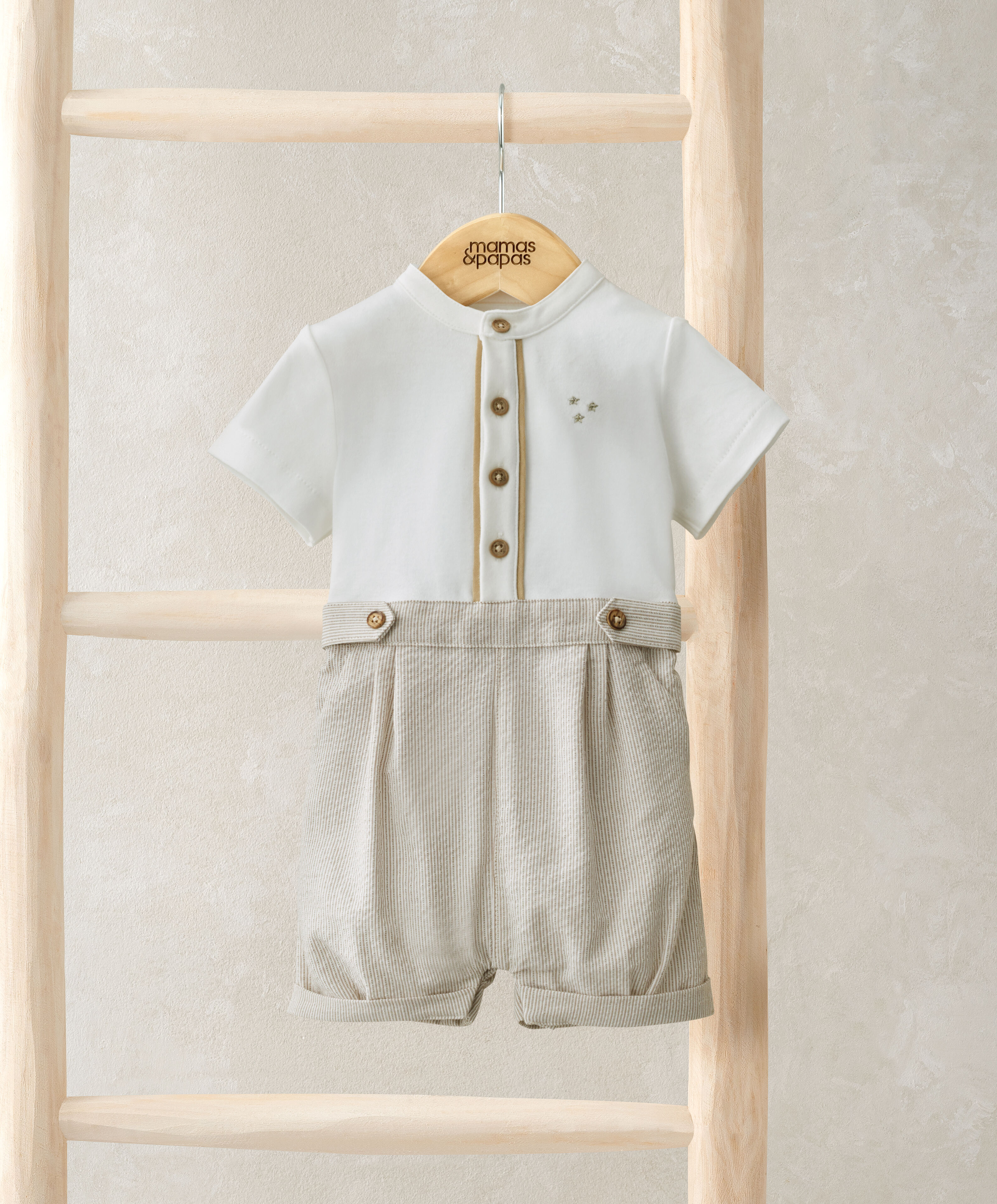 Stripe Mock Shortie Romper image number 1