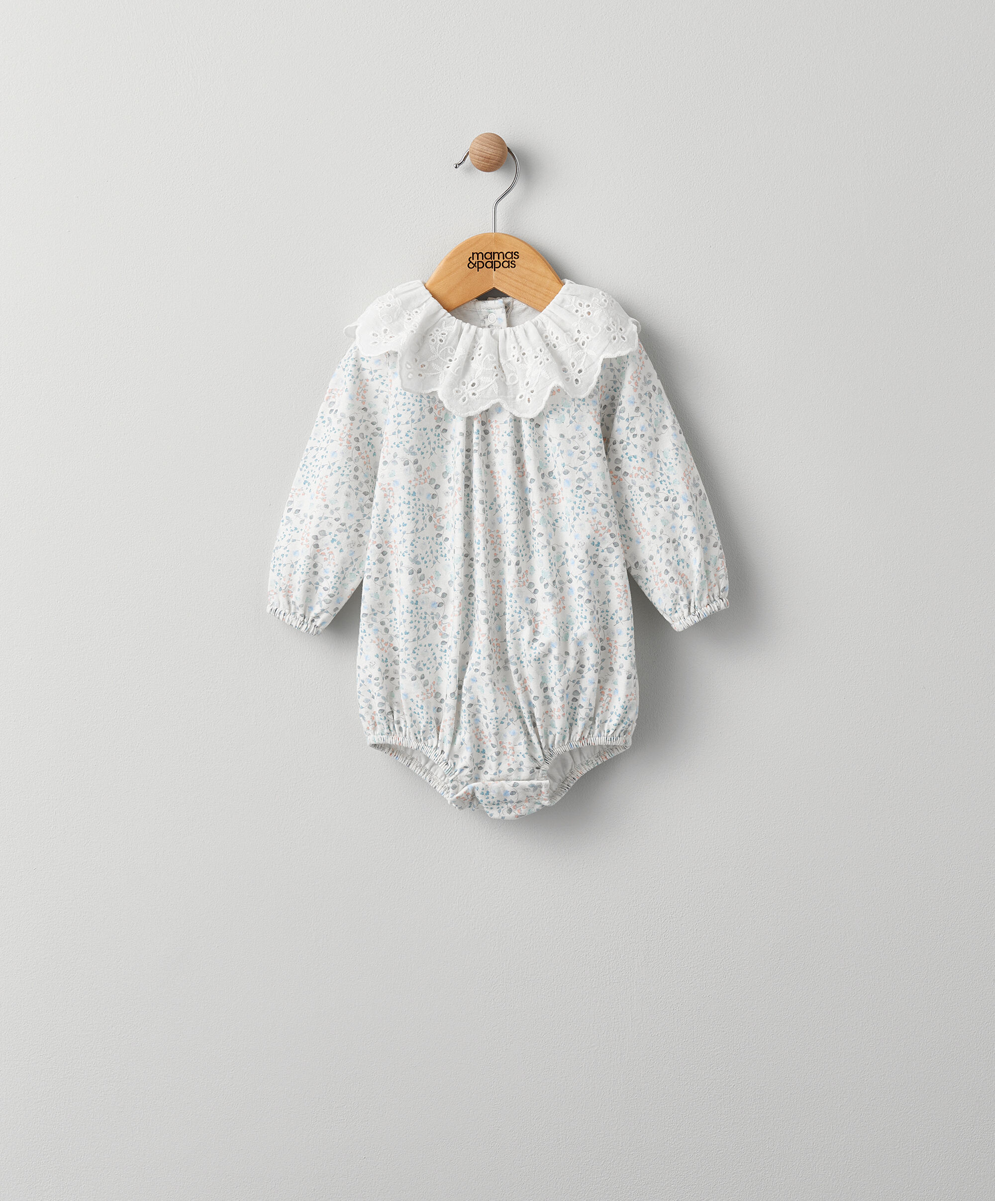 Floral Print Romper With Collar image number 1