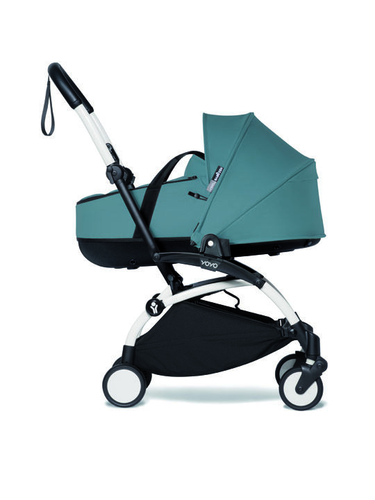 YOYO2 Stroller White Frame with Aqua Bassinet image number 2