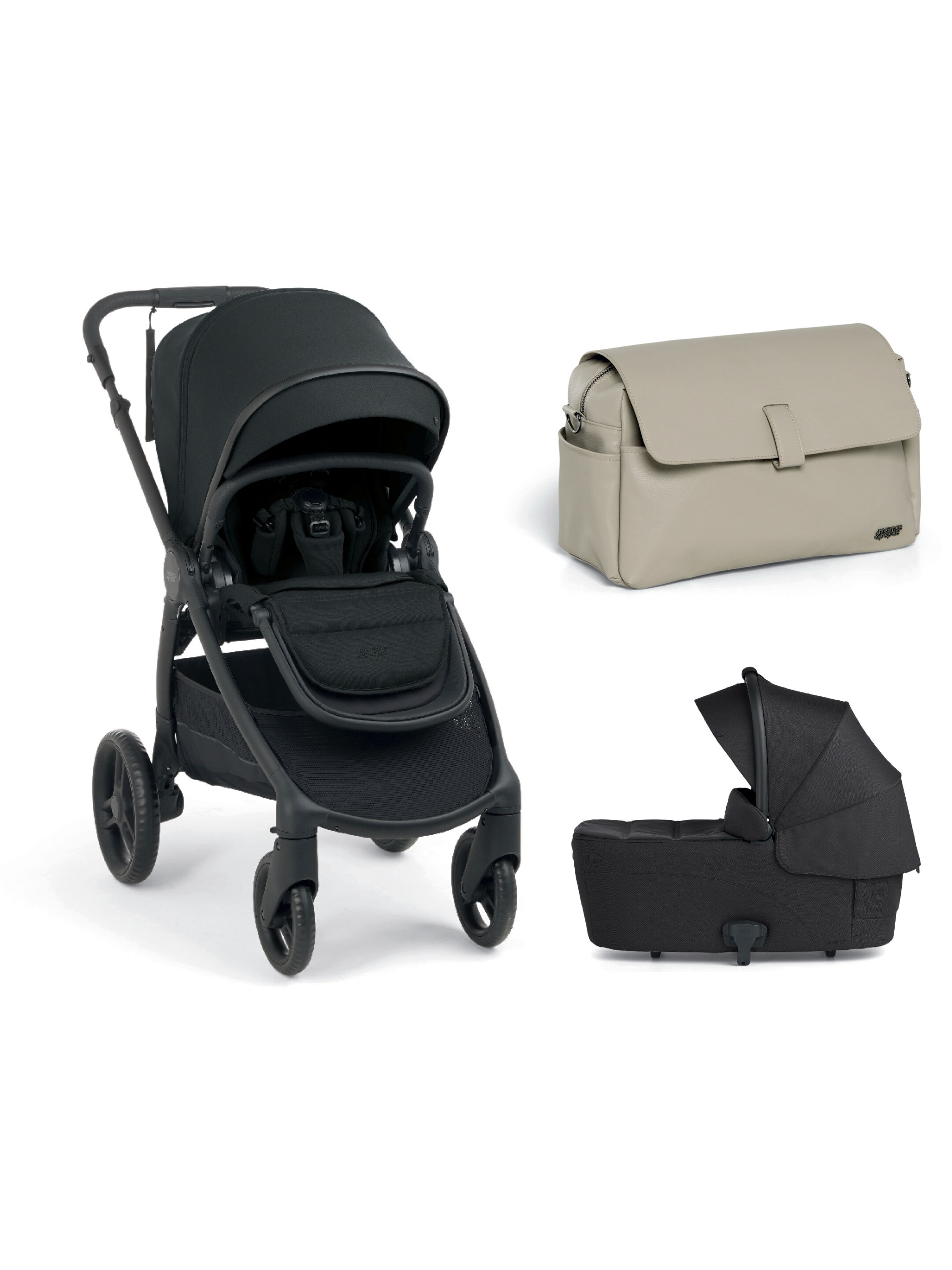 Ocarro 2 Pushchair and Carrycot Bundle with Stroller Organiser (3Pieces) - Eclipse image number 1