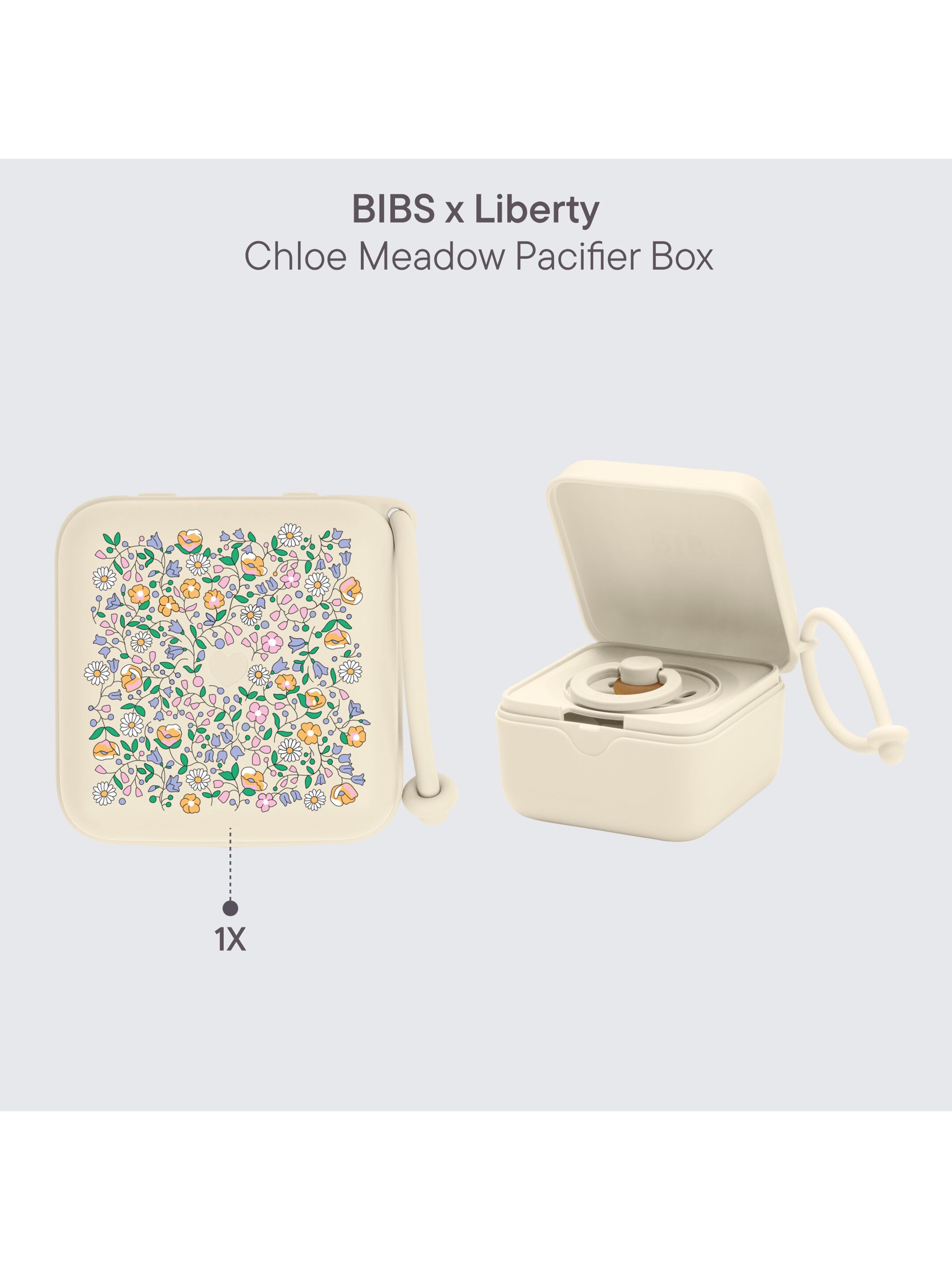 BIBS X Liberty Pacifier Box Chloe Meadow Ivory image number 2