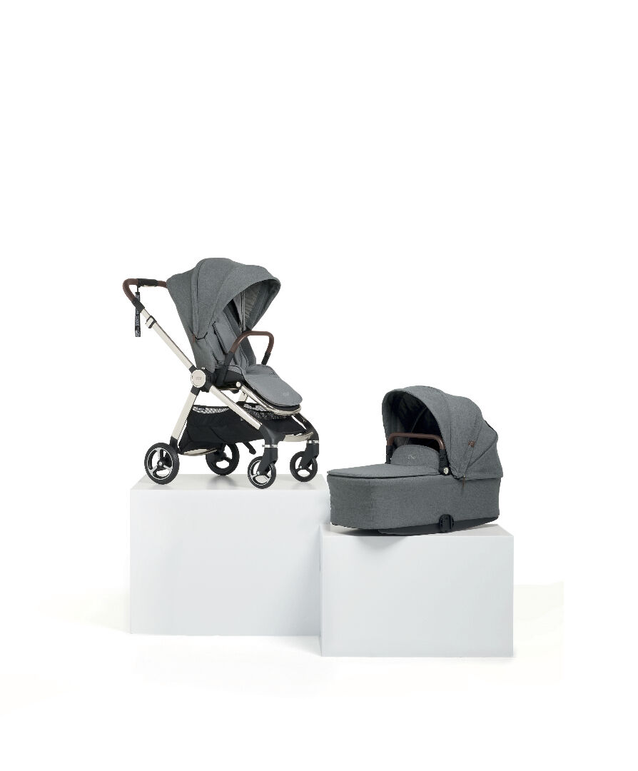 Strada Grey Melange Pushchair with Grey Melange Carrycot image number 1