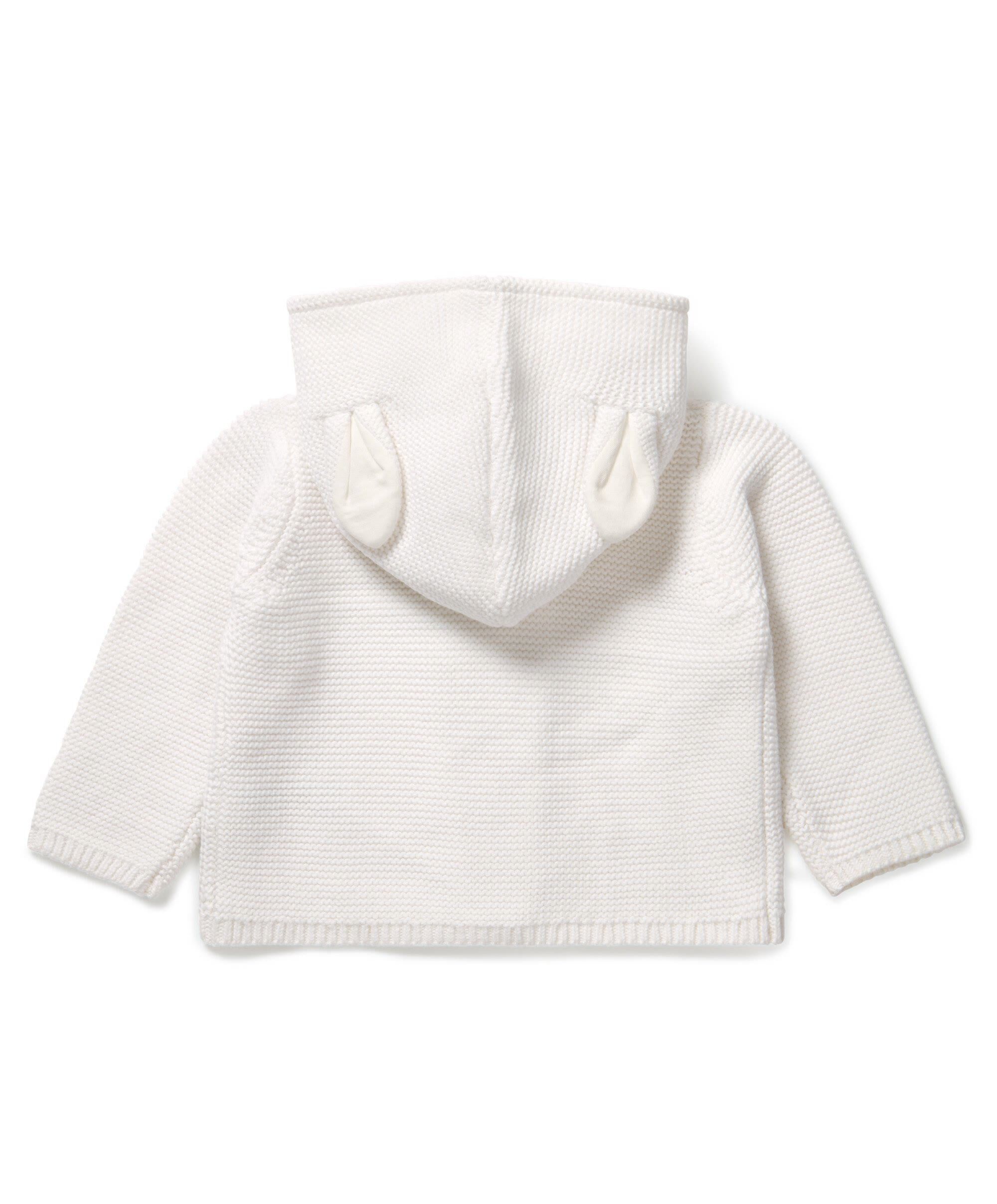White Cardigan With Hood Ears image number 2