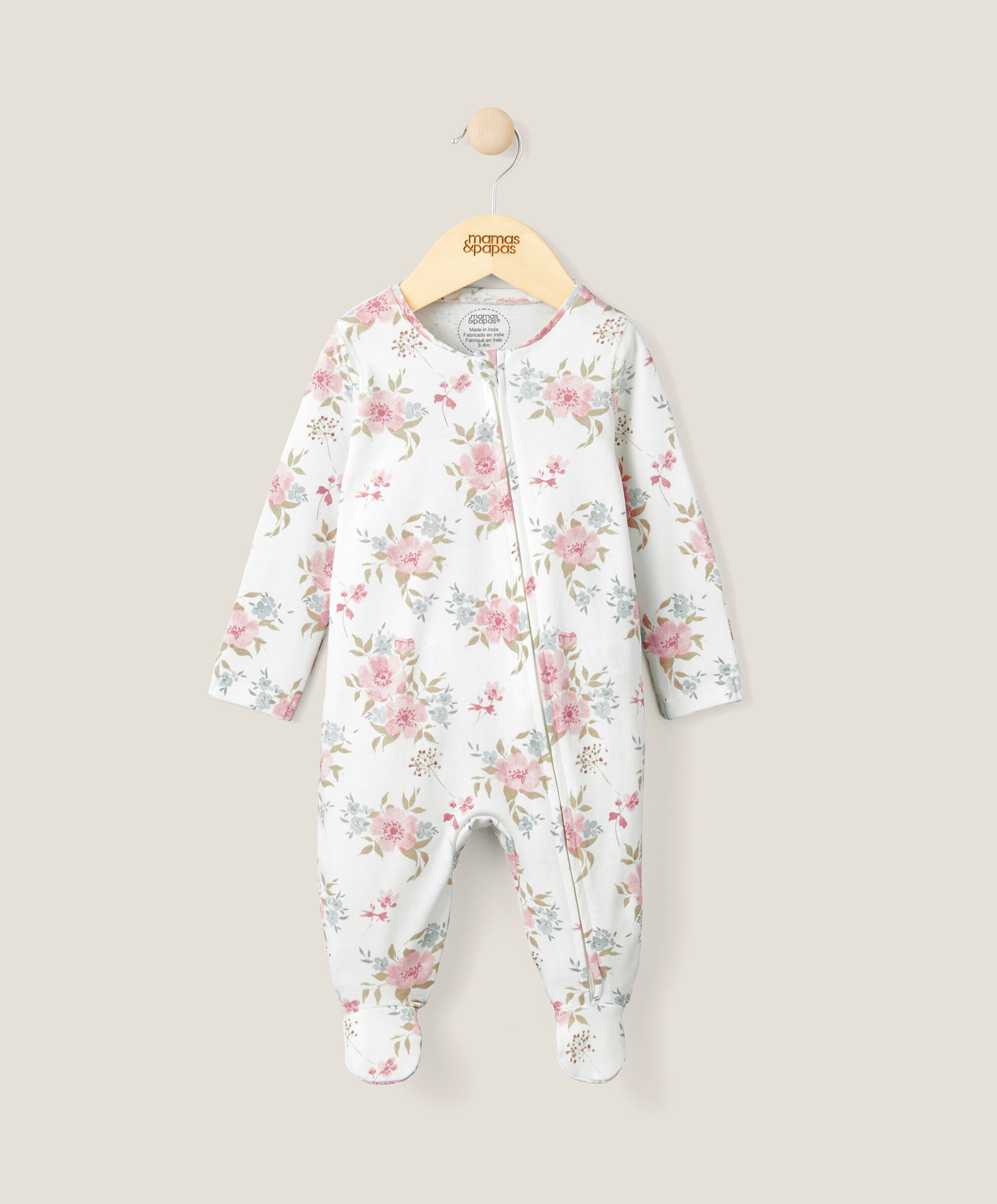 Floral Sleepsuit - Pink image number 1