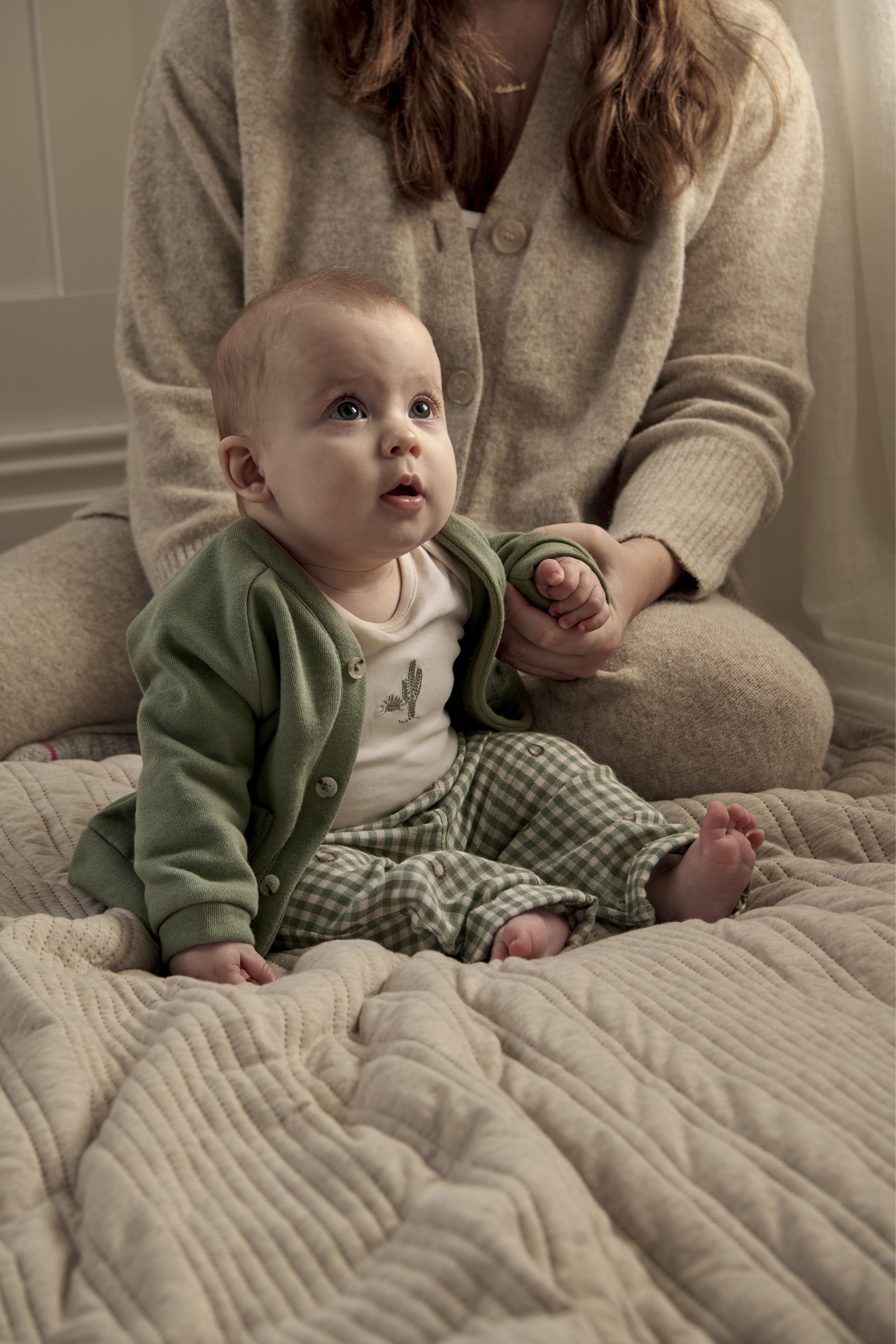 Gingham Jacket, Trousers & Bodysuit Set image number 2