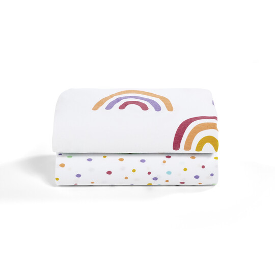 2 Pack Crib Fitted Sheets - Colour Rainbow image number 2