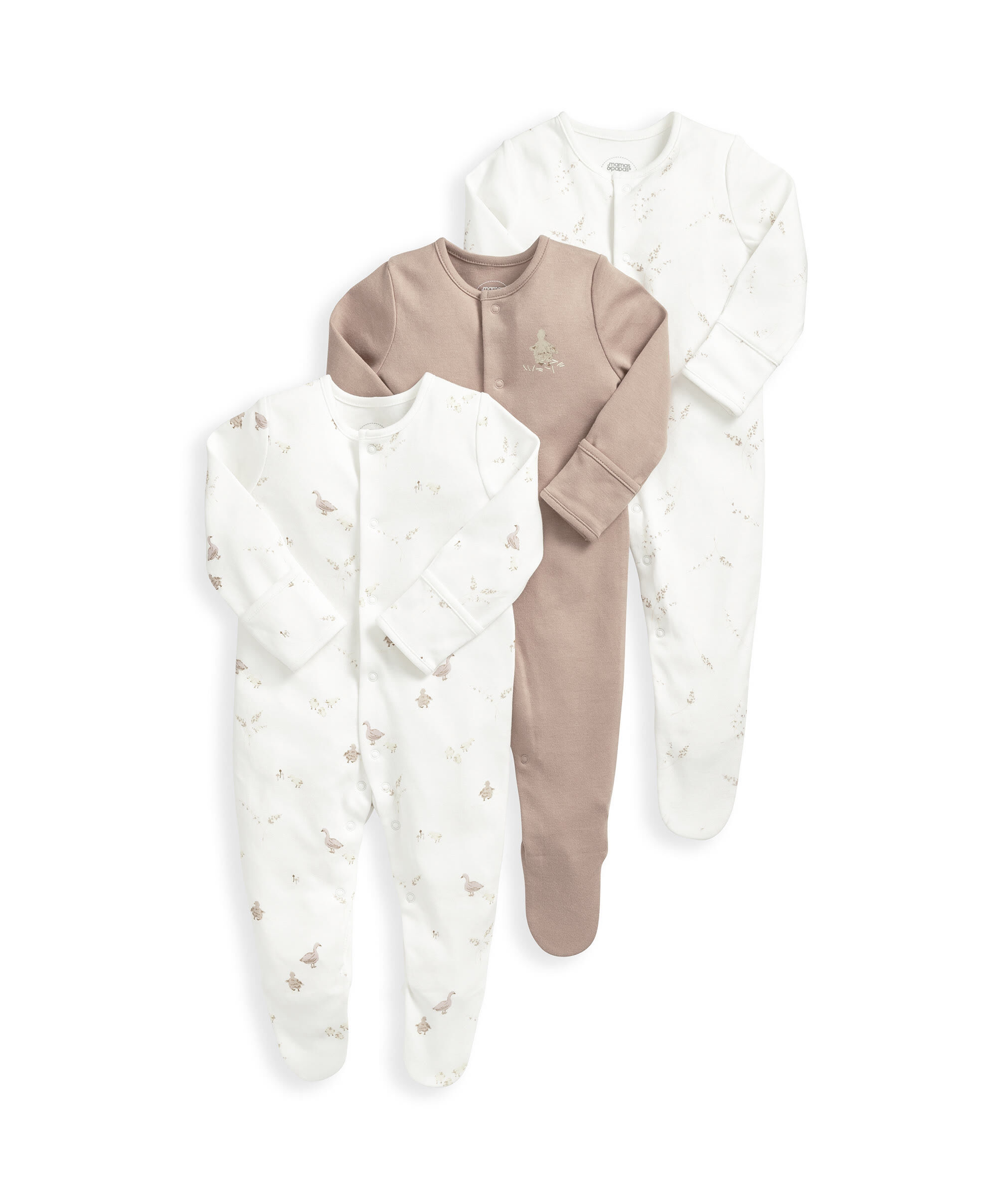 Down By Lake Sleepsuits (Set of 3) - Brown image number 2