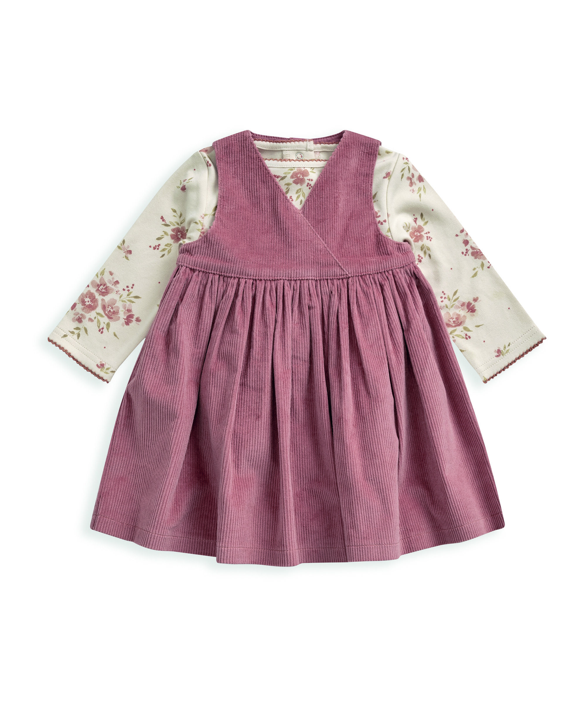 Floral Bodysuit & Cord Dress - 2 piece set image number 2