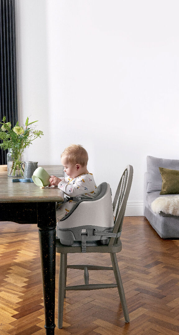 Bug 3-in-1 Floor & Booster Seat with Activity Tray - Pebble image number 7