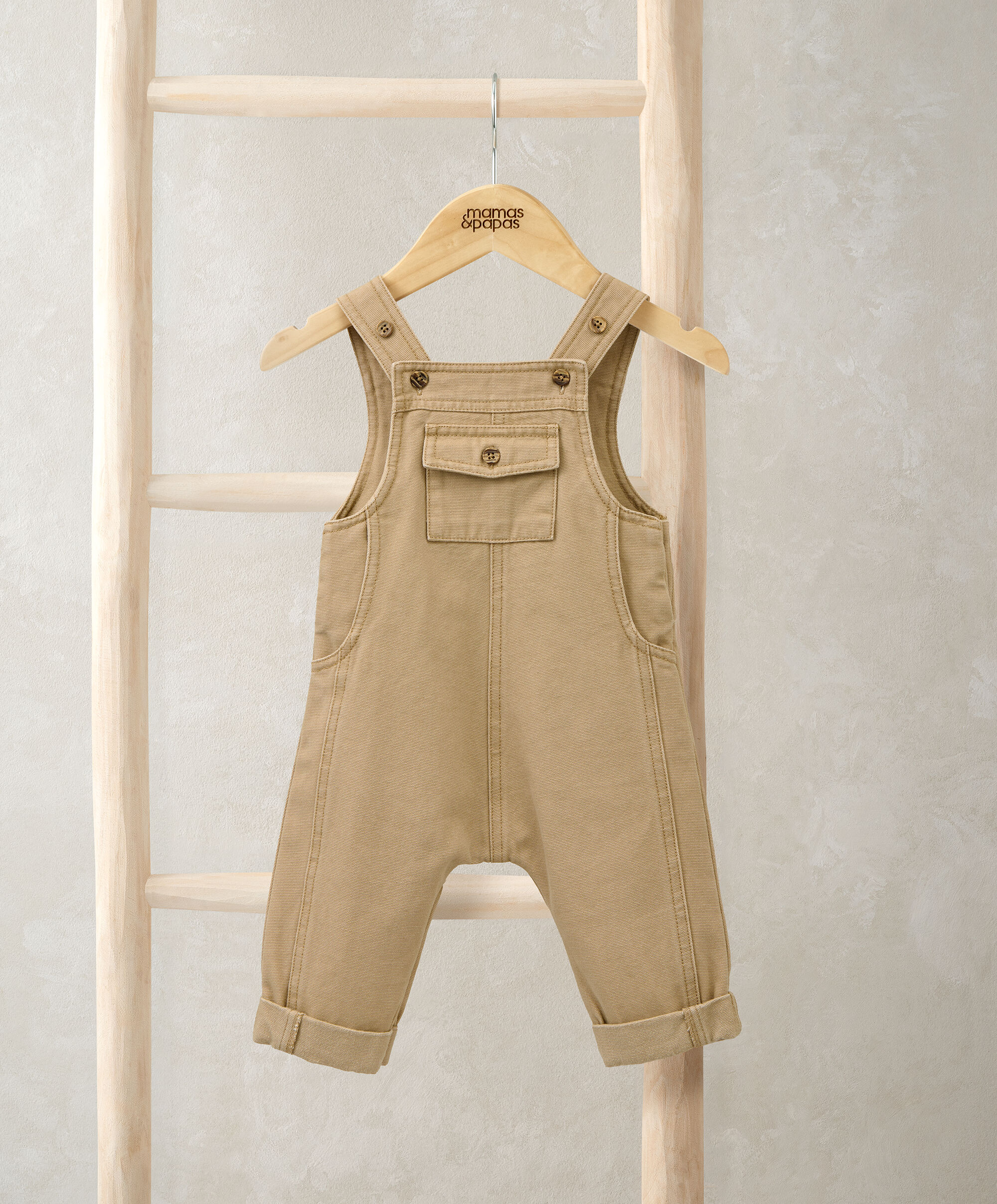 2Pc Taupe Dungaree Set image number 1