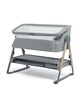 Lua Bedside Crib Bundle Grey with Mattress Protector & Fitted Sheets - Stripe / Grey image number 4