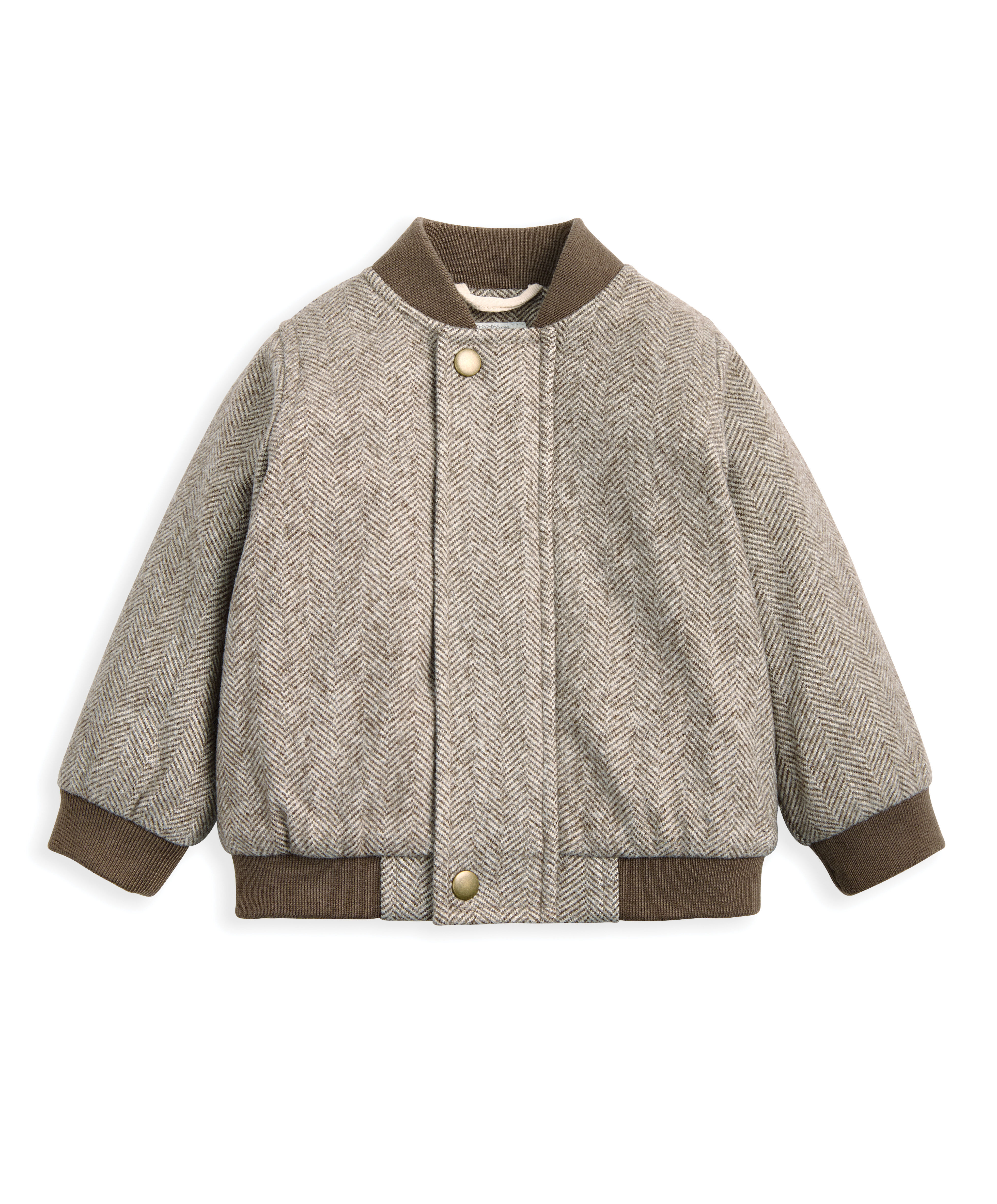 Herringbone Bomber Jacket - Oatmeal image number 2