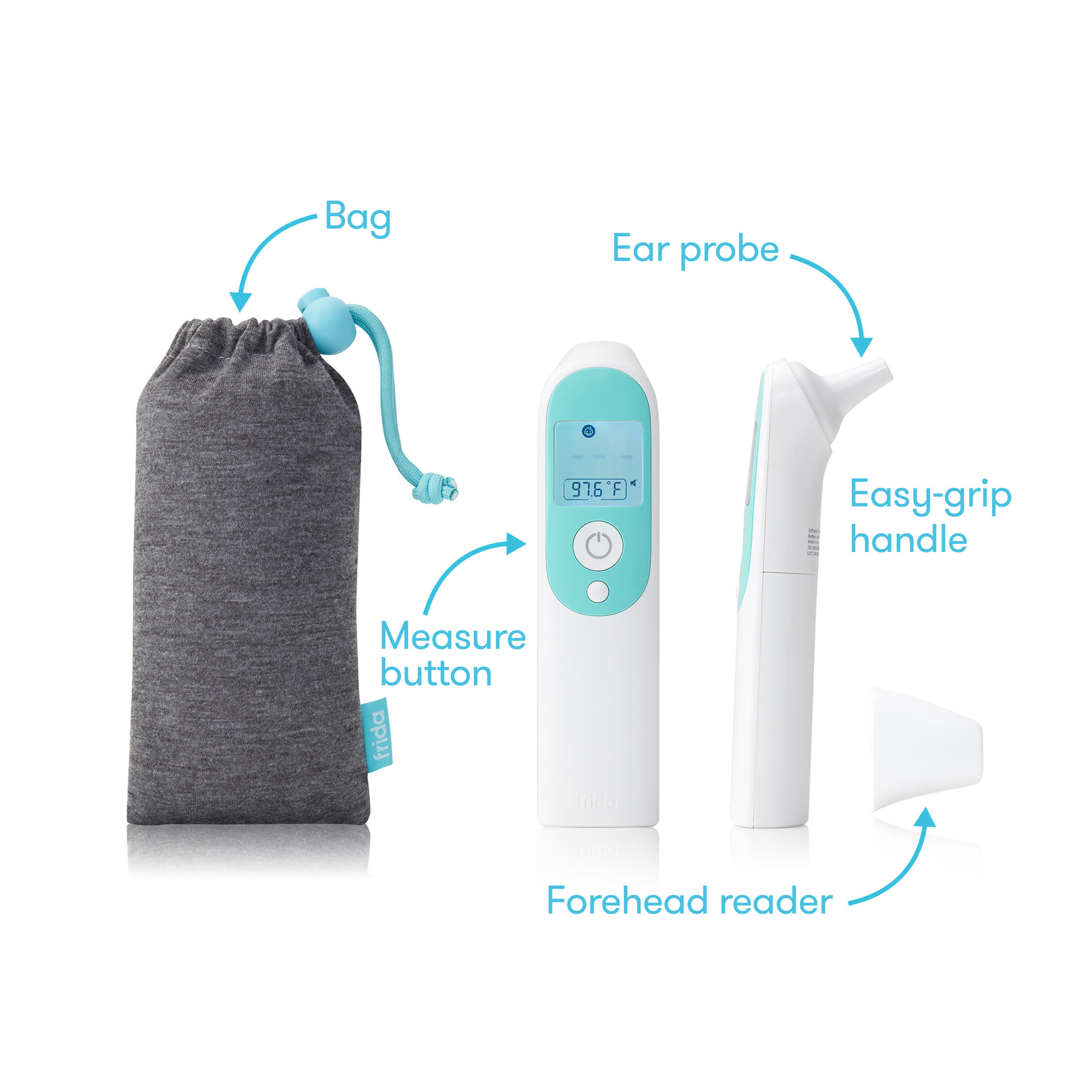 3-in-1 Ear, Forehead + Touchless Infrared Thermometer (AAAX2 Battery) image number 2