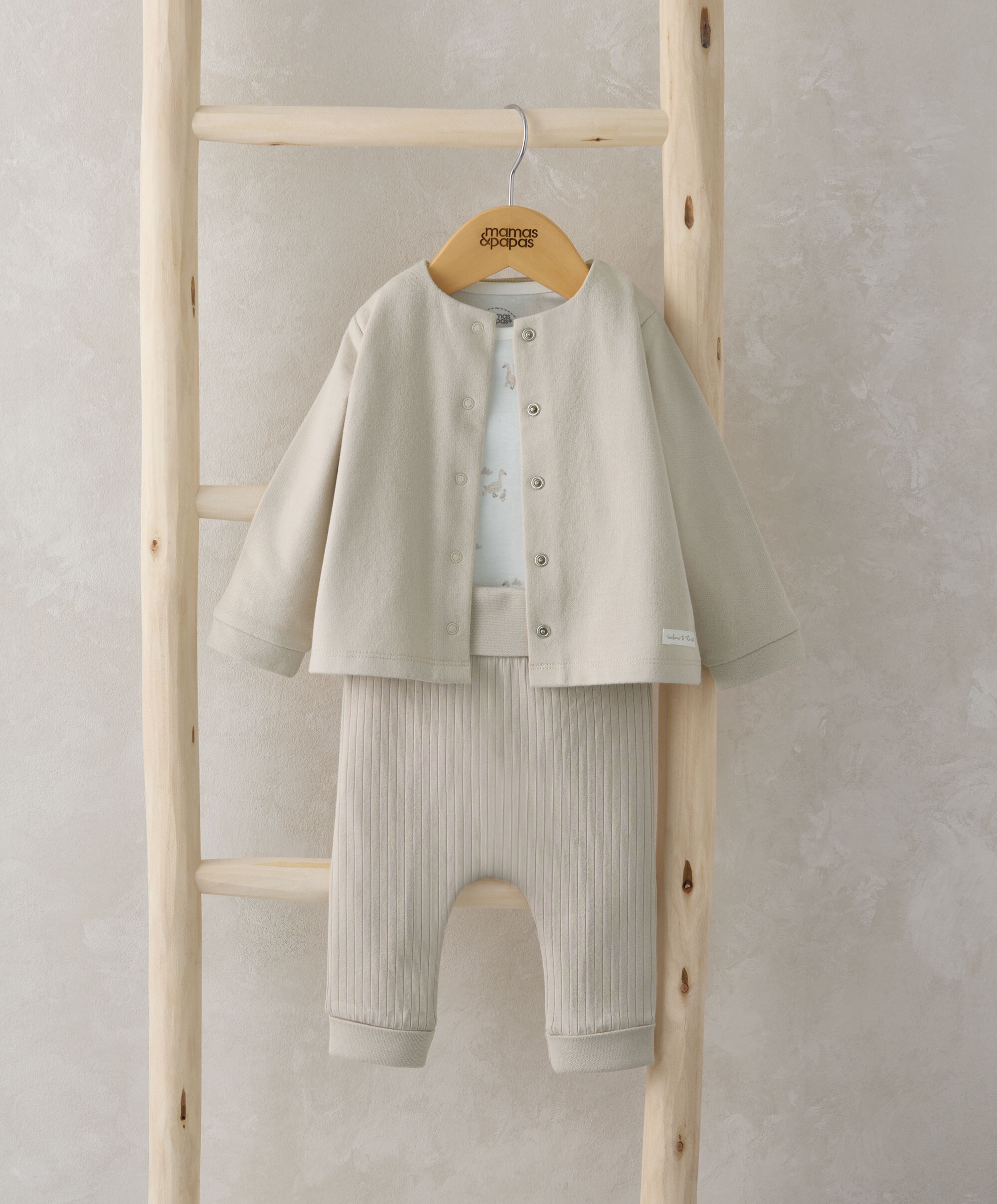 Jersey Jacket, Bodysuit & Leggings (Set of 3) - Duckling image number 1