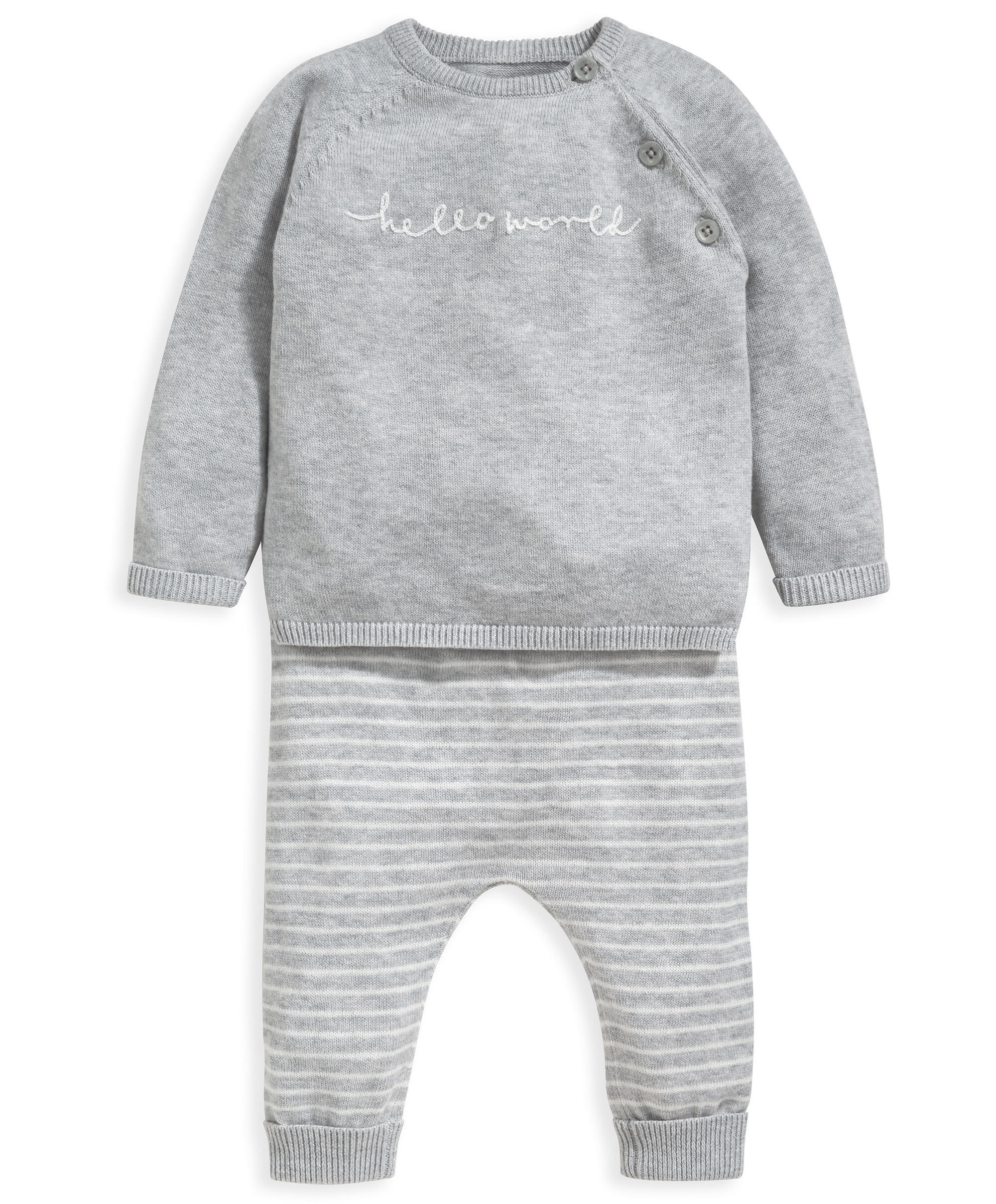 Hello World Knit Top & Trousers - Set Of 2 image number 1