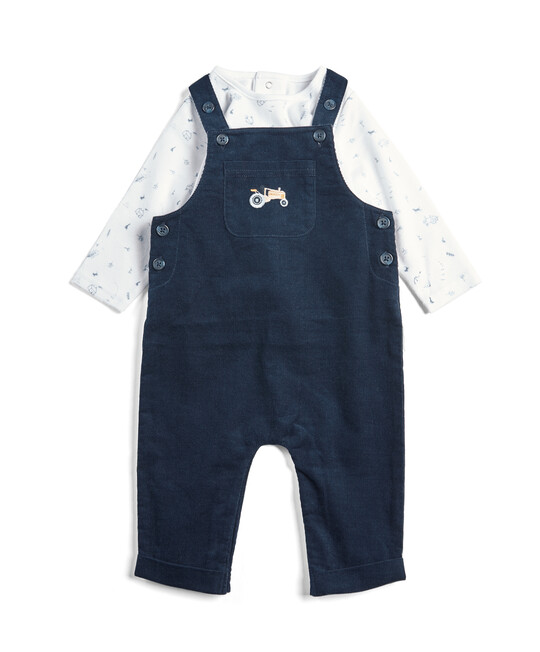2 Piece Cord Dungaree and Tee Set image number 1