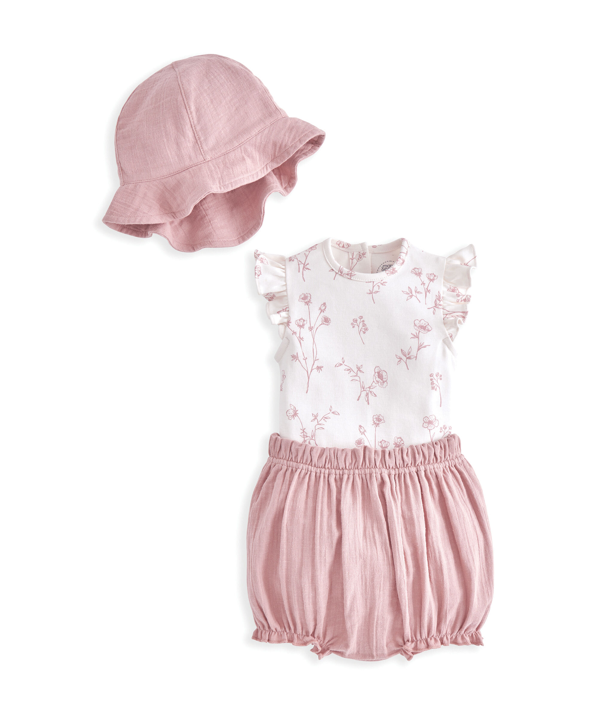 3 Piece Bodysuit, Bloomer & Hat Set image number 2