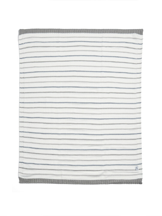 Blanket Knitted - Blue Stripe image number 1
