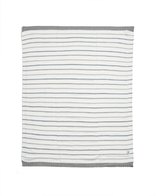 Blanket Knitted - Blue Stripe image number 1