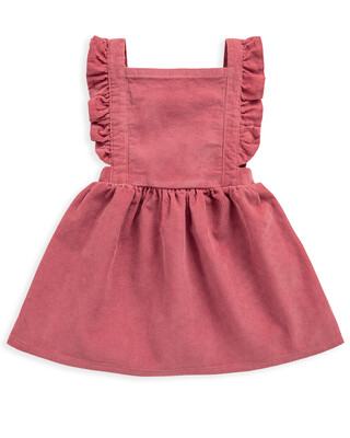 Pink Cord Pinny Dress