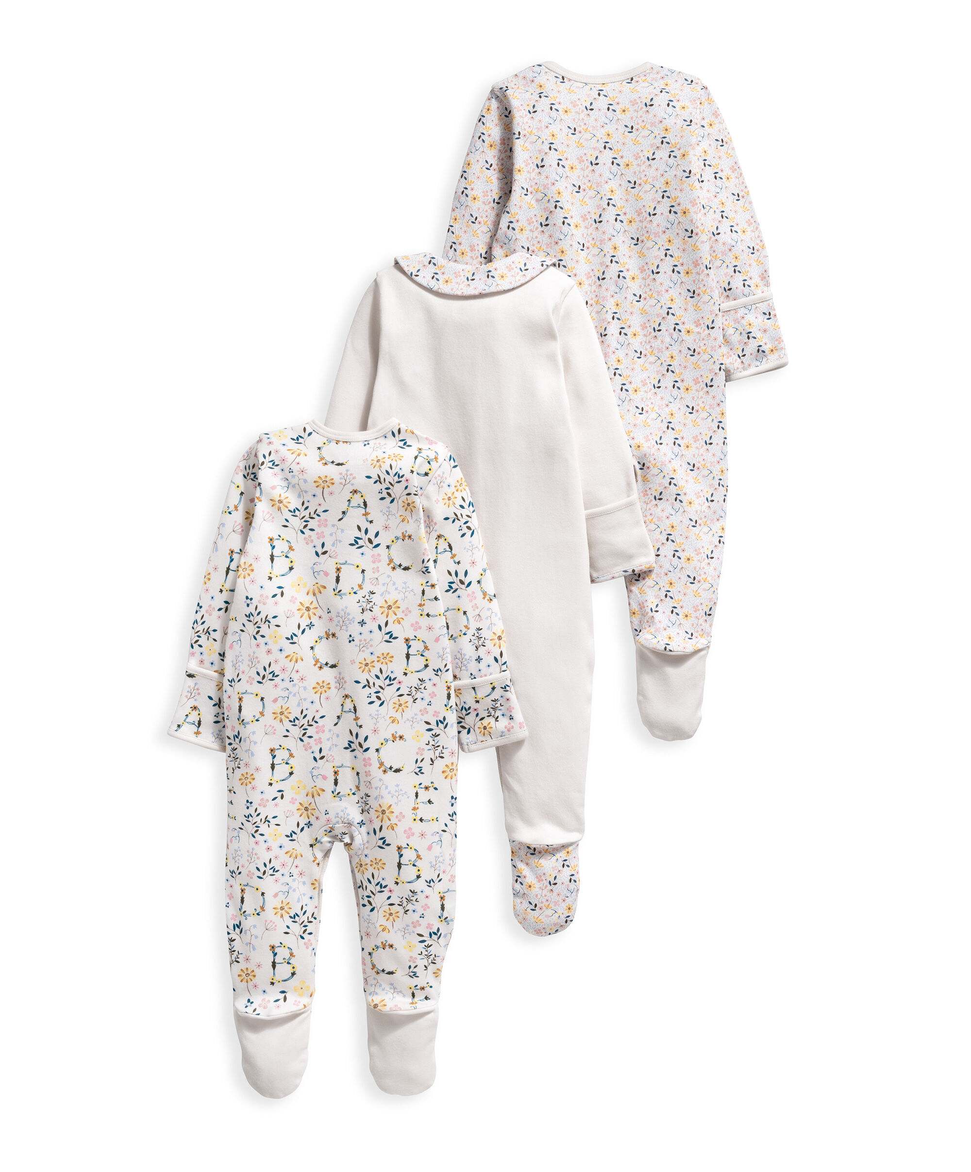 3 Pack Alphabet Sleepsuits image number 2