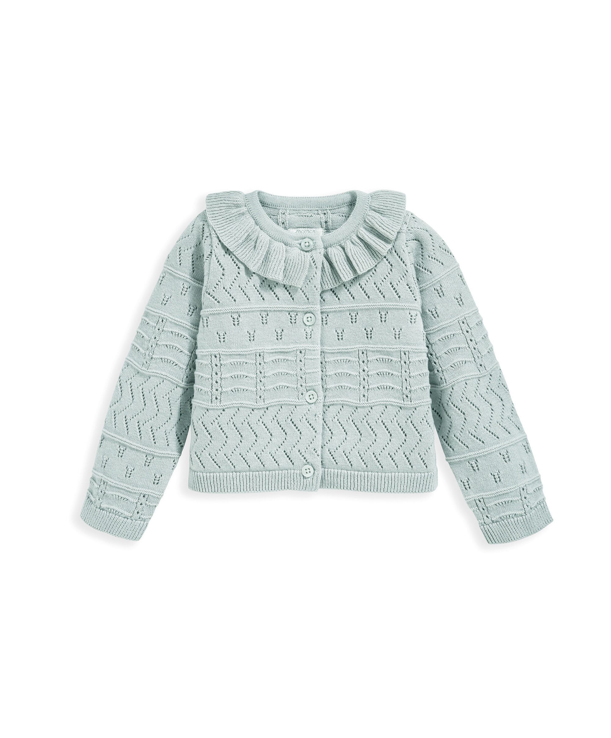 Green Frill Collar Cardigan image number 2