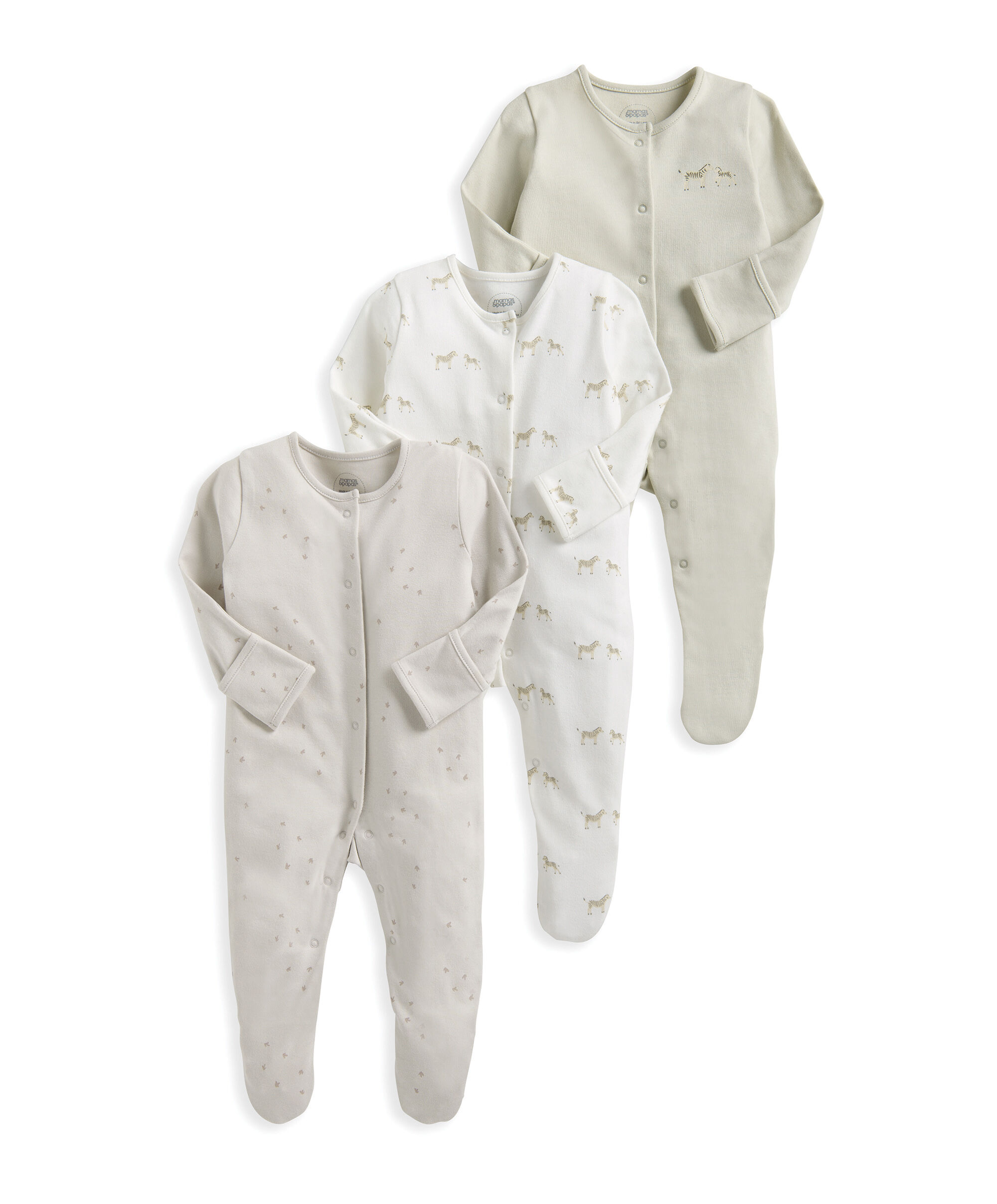 Wild Animals Sleepsuits (Pack of 3) image number 2
