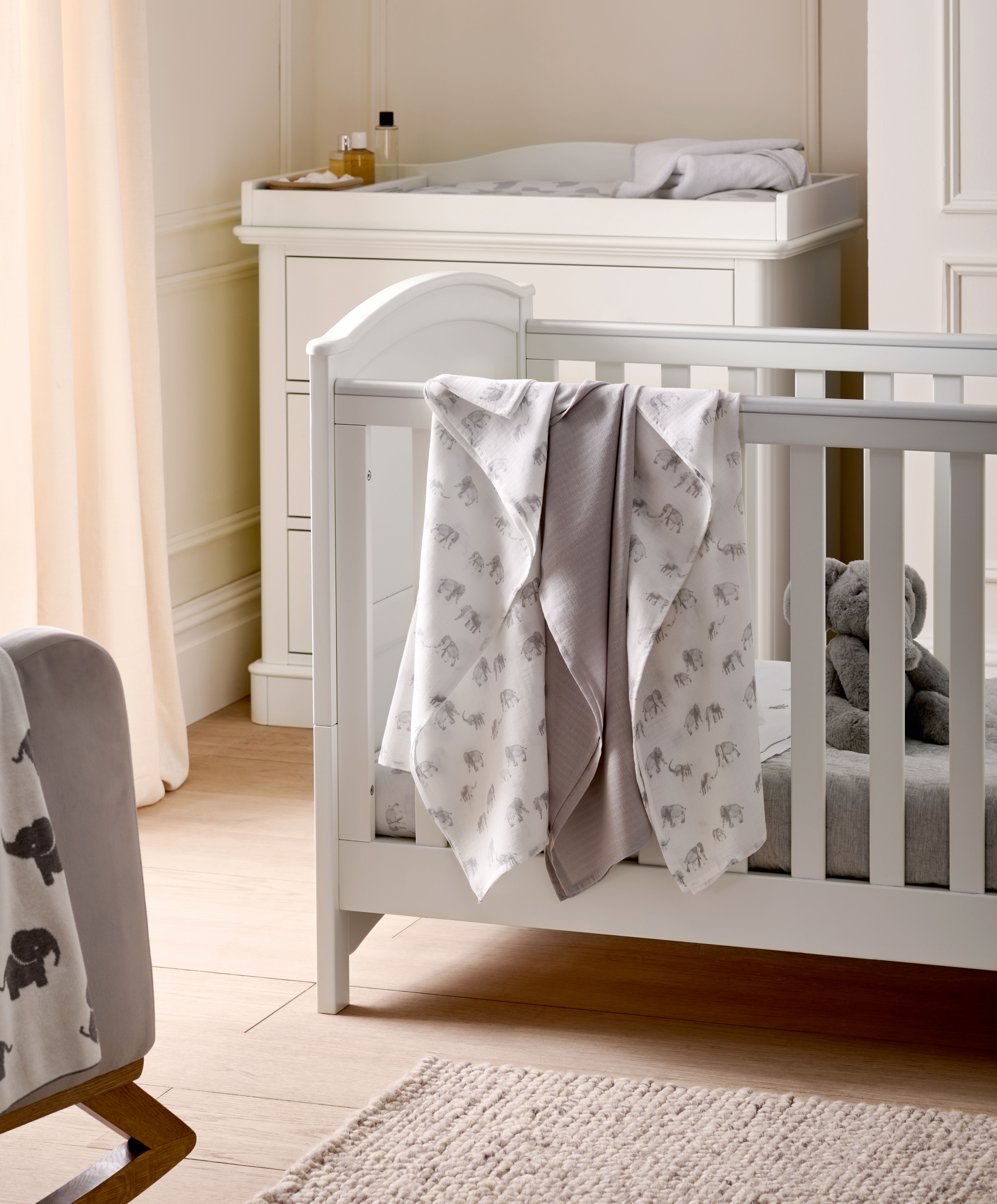 Large Elephant Muslin Squares - 3 Pack image number 3