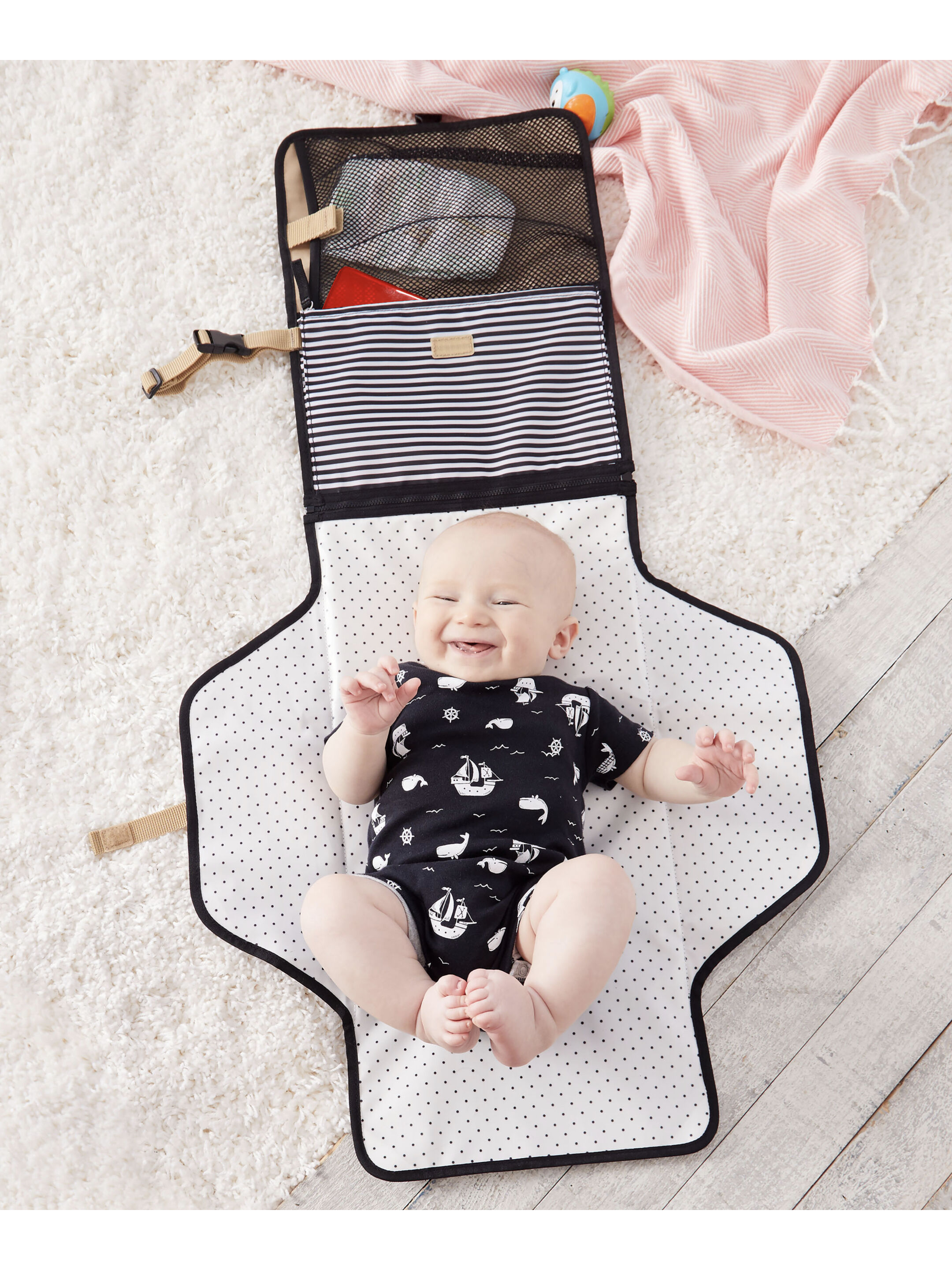 Skip Hop Pronto Changing Station - Black and White Stripes image number 3