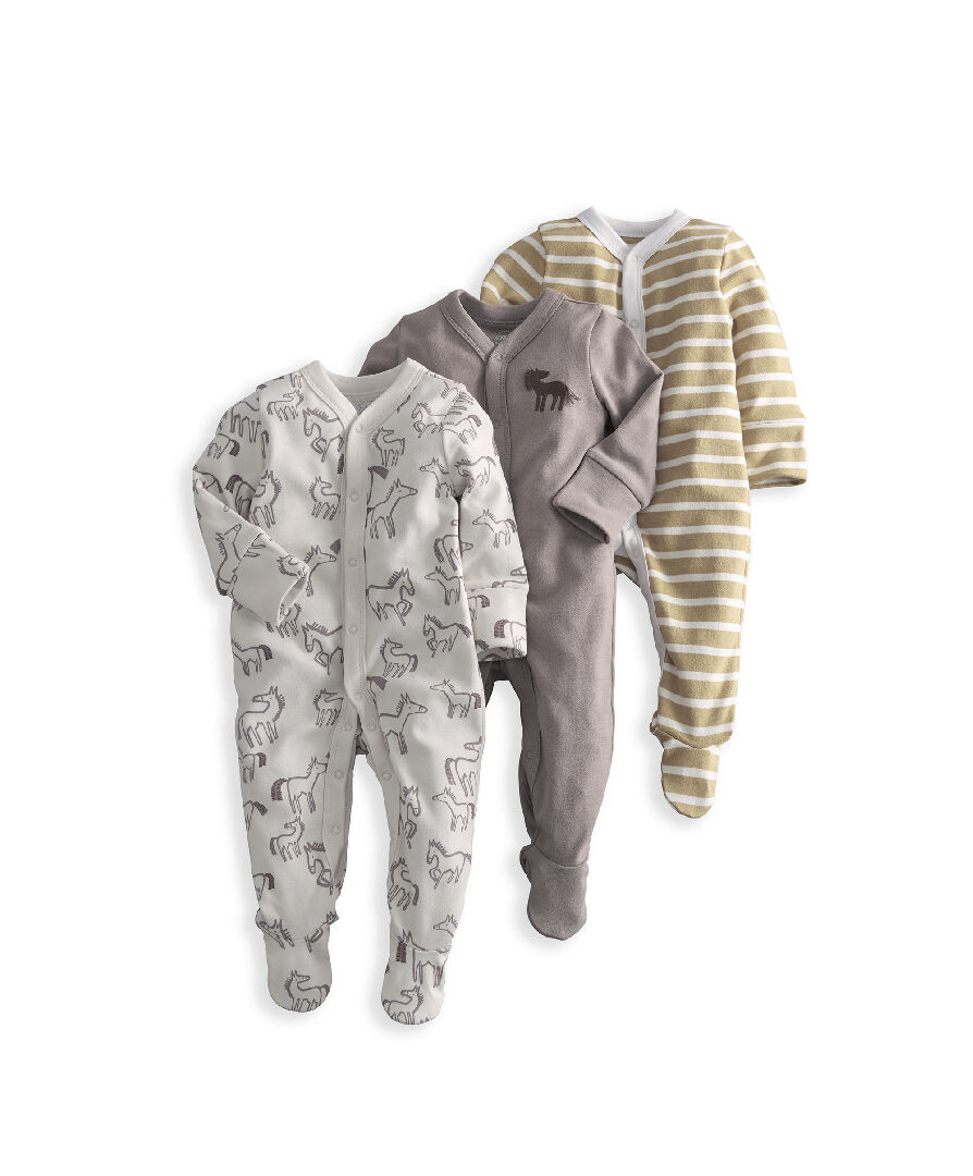 3Pk Hobby Horse Sleepsuits image number 2