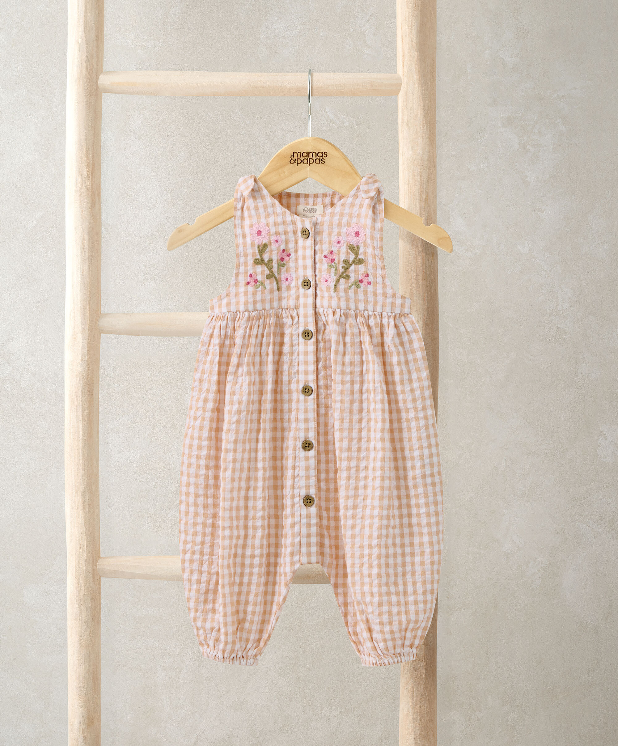 Gingham Dungarees  image number 1