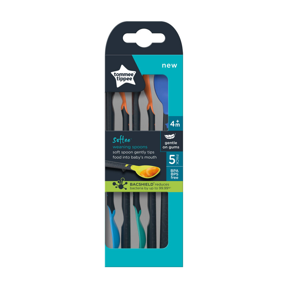 Tommee Tippee 5x Soft Tip Weaning Spoons (Blue) image number 2