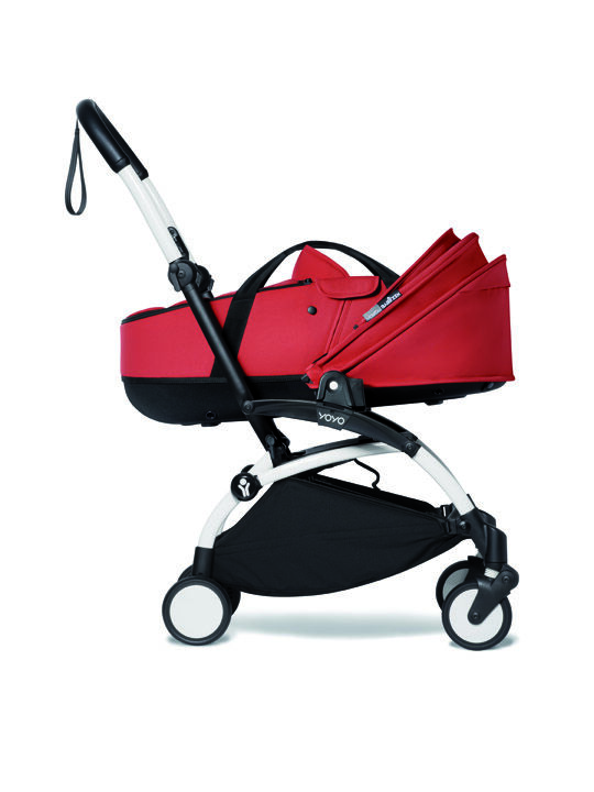YOYO2 Stroller White Frame with Red Bassinet image number 2