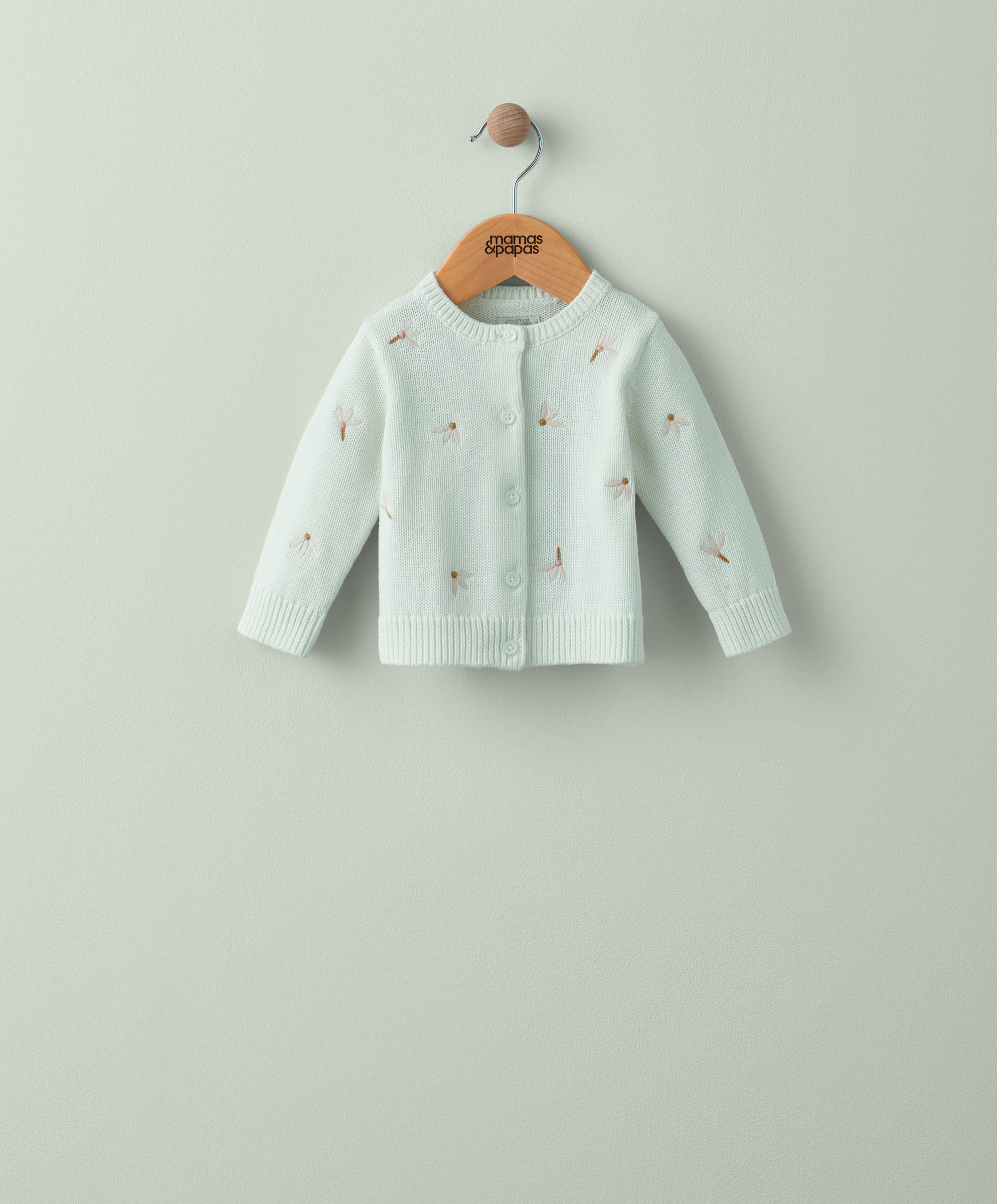 White Embroidered Cardigan image number 1