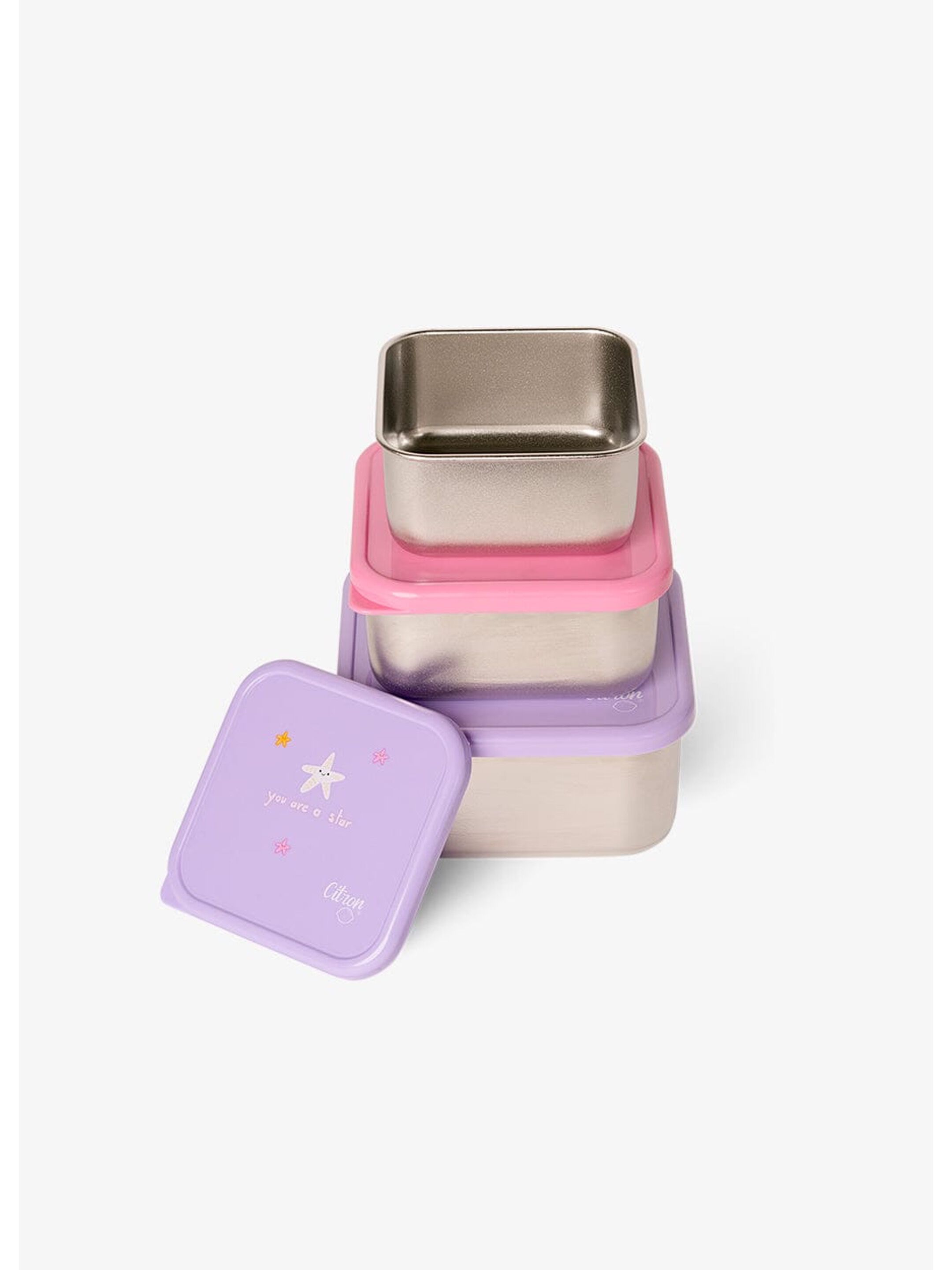 Citron Stackable Stainless steel Lunchbox - Set of 3 - Mermaid image number 4