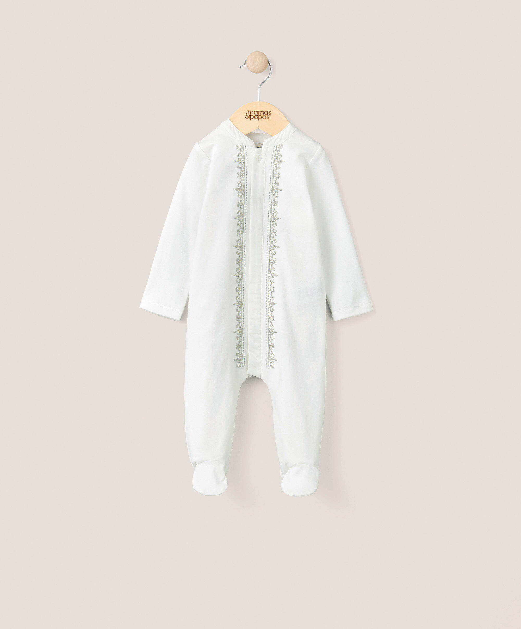 Embroidered Eid Sleepsuit - White