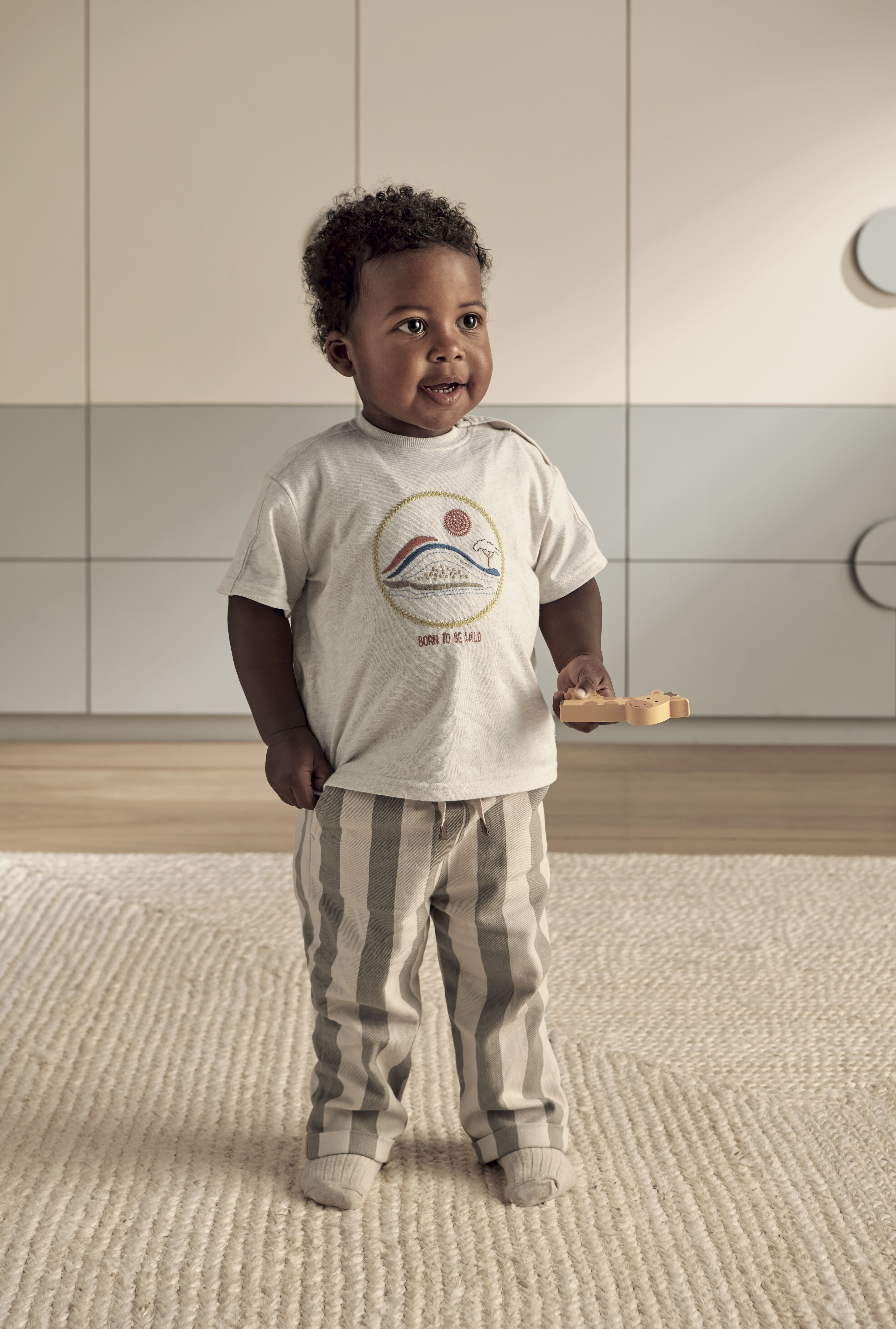 Stripped Twill Joggers image number 1