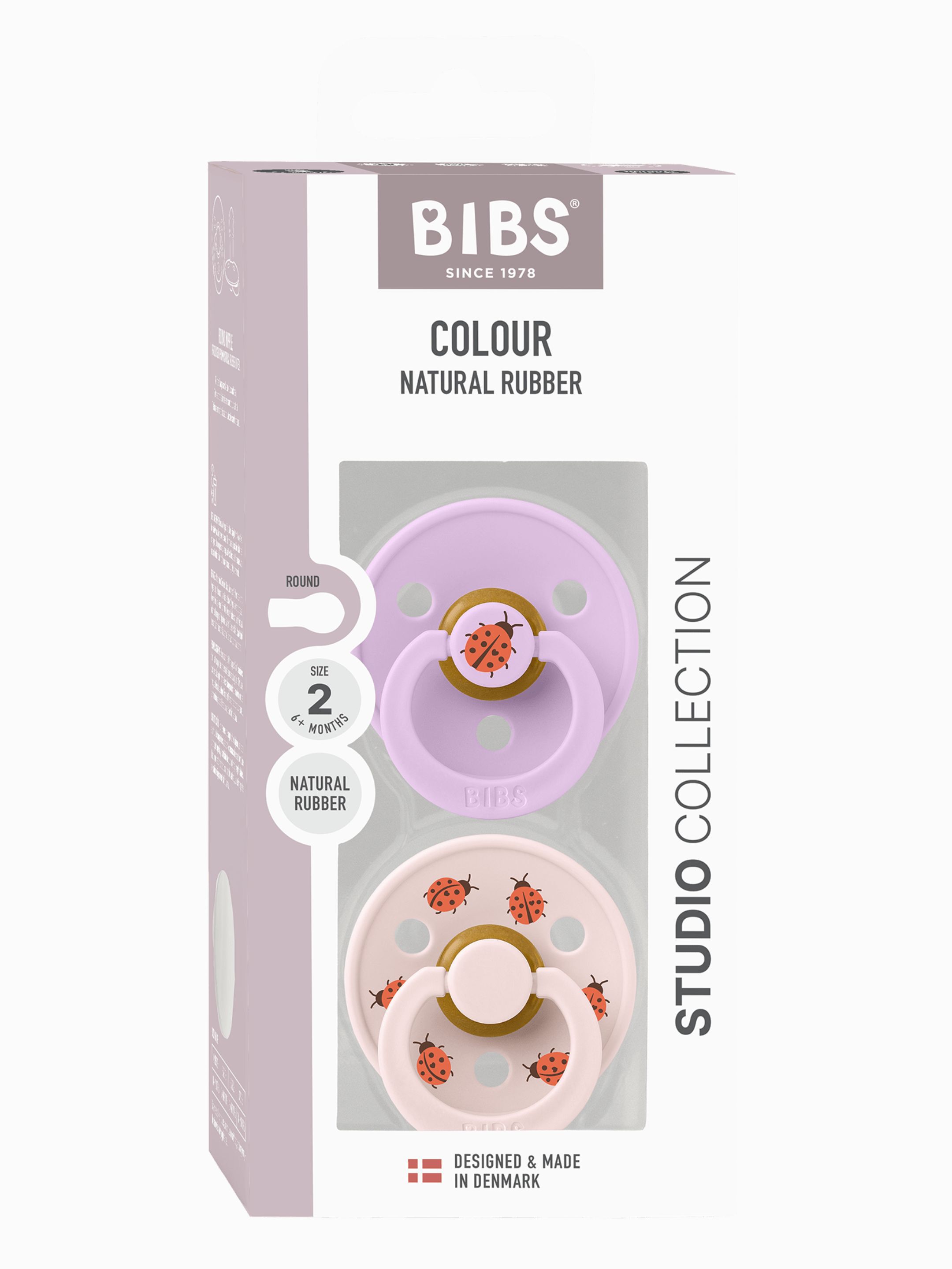 BIBS Pacifier Studio Colour 2 PACK Ladybug Latex Size 2 Violet Sky Mix image number 3