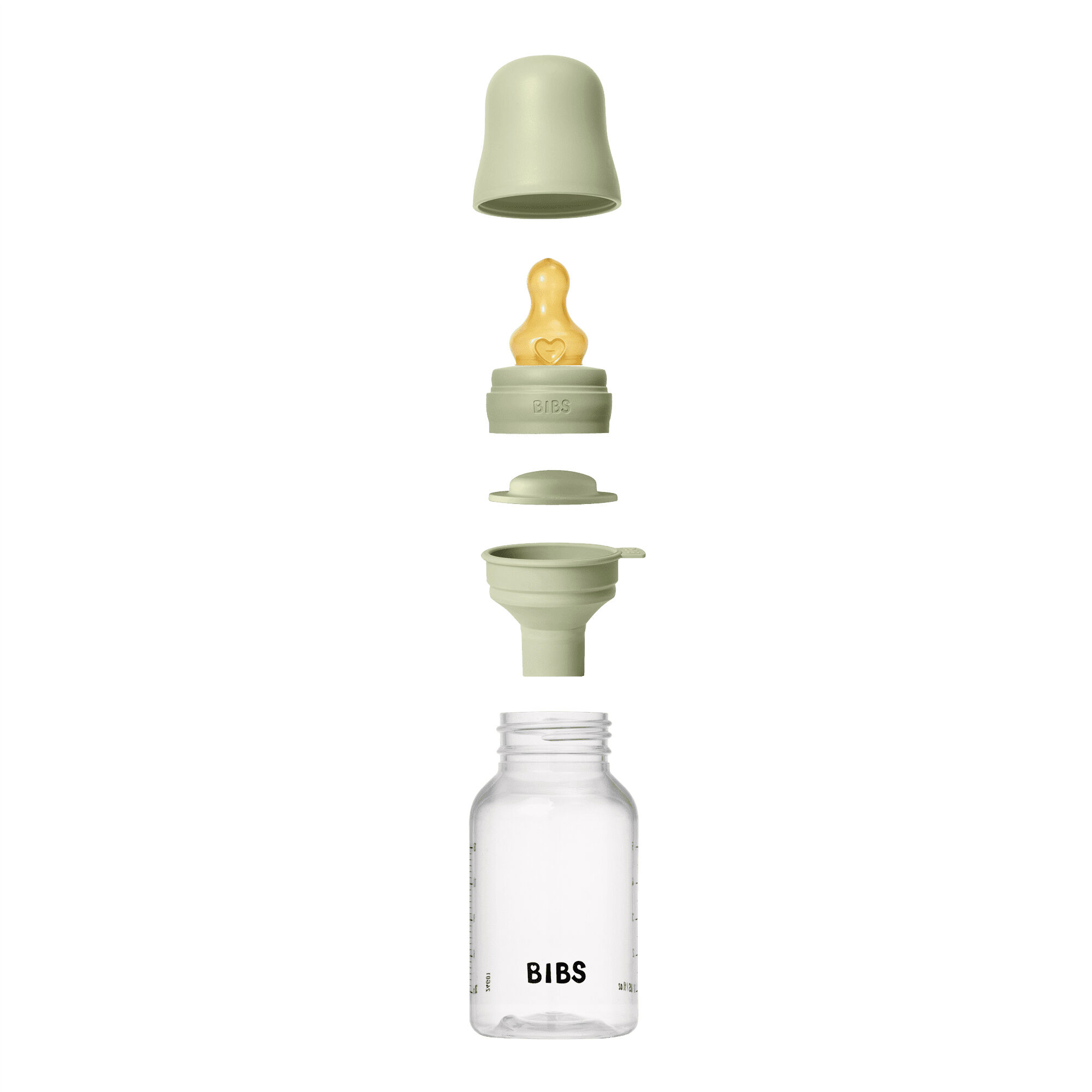 BIBS Baby Bottle Round Nipple Latex 1 Pack 150 Ml Slow Flow Sage image number 3
