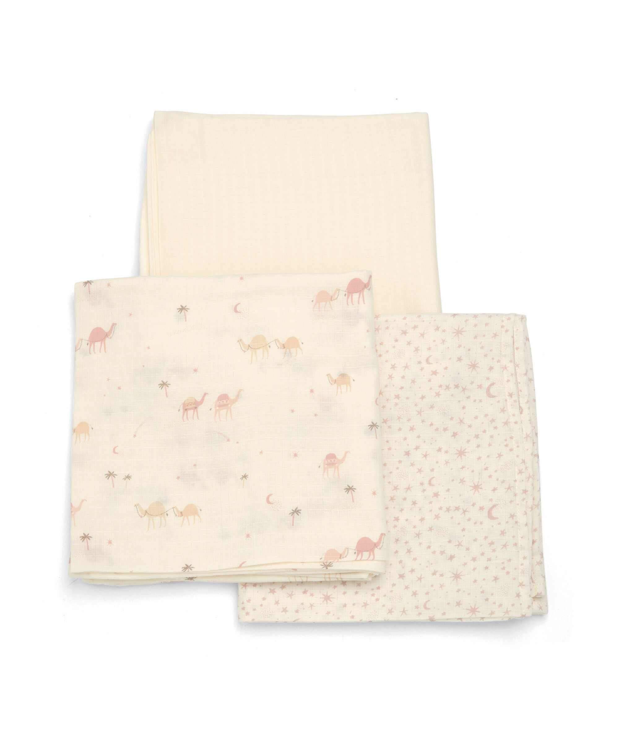 Large Muslin Squares ( 3 pack) - Camel Pink image number 1
