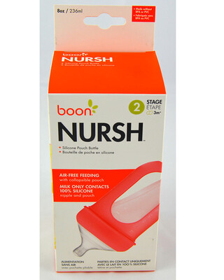 Boon - NURSH Silicone Bottle 8oz Coral