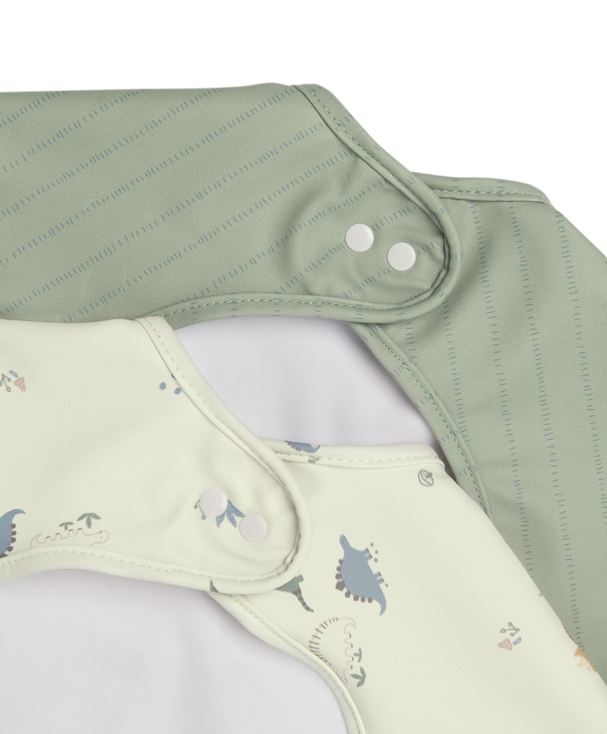 Long Sleeve Bib (Pack of 2) - Dino Stripe image number 2