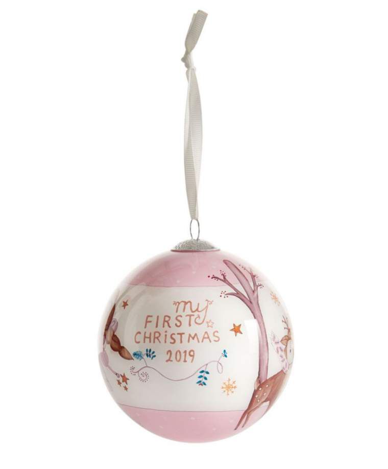 My First Christmas 2019 Bauble - Pink image number 1