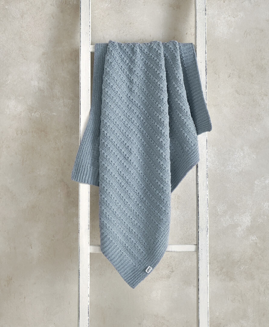 Chenille Blanket - Blue Stripe image number 2