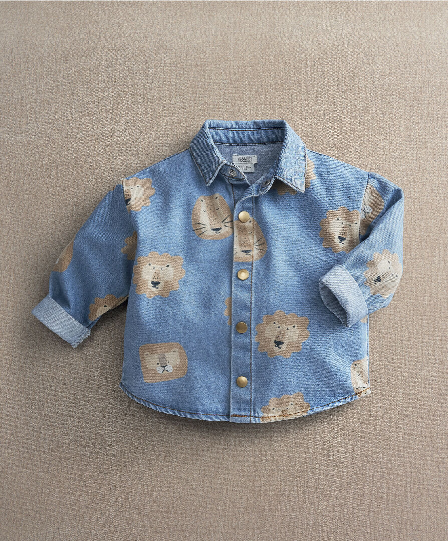 Lion Print Denim Shirt image number 3