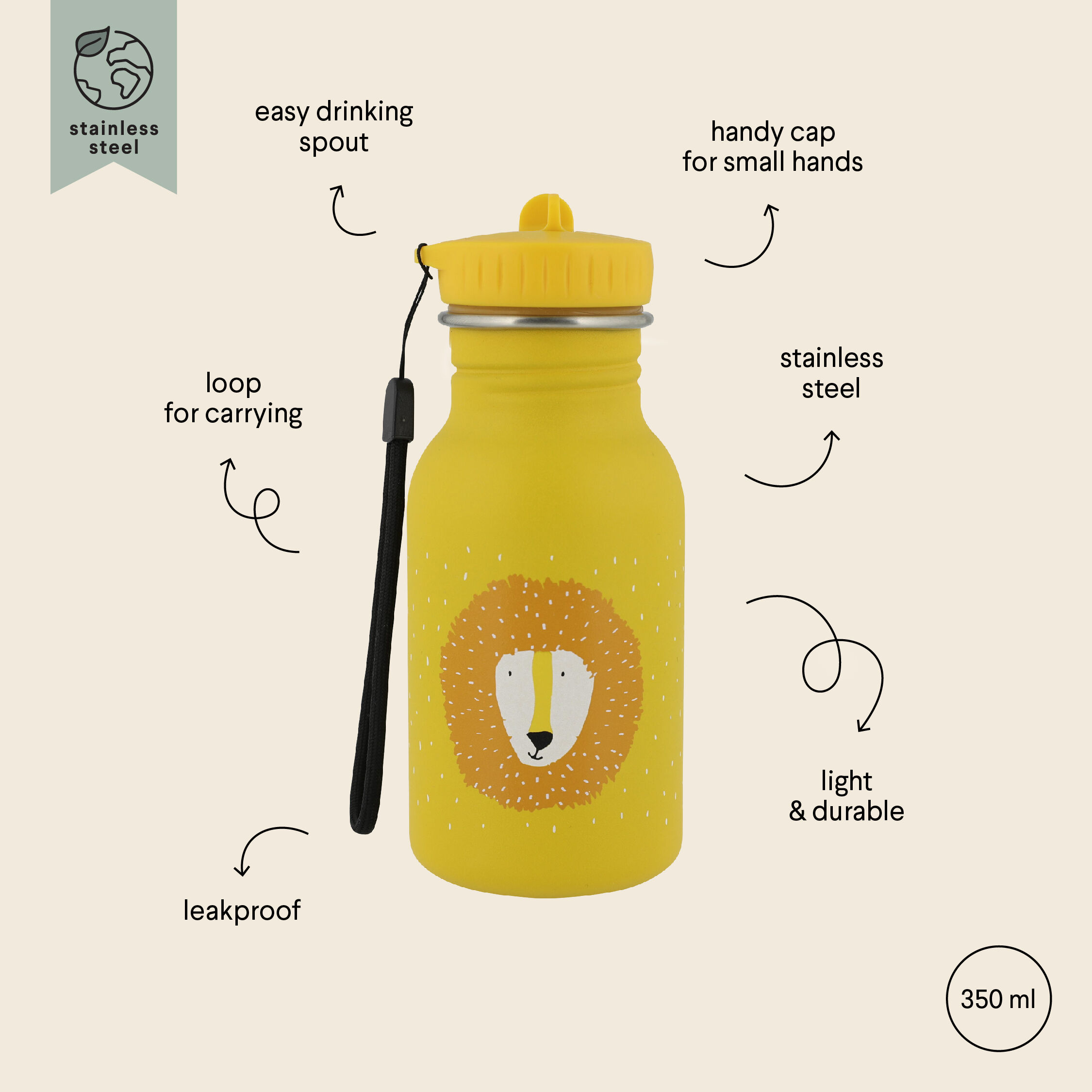 Trixie Bottle (350ml) Mr. Lion - Yellow image number 4
