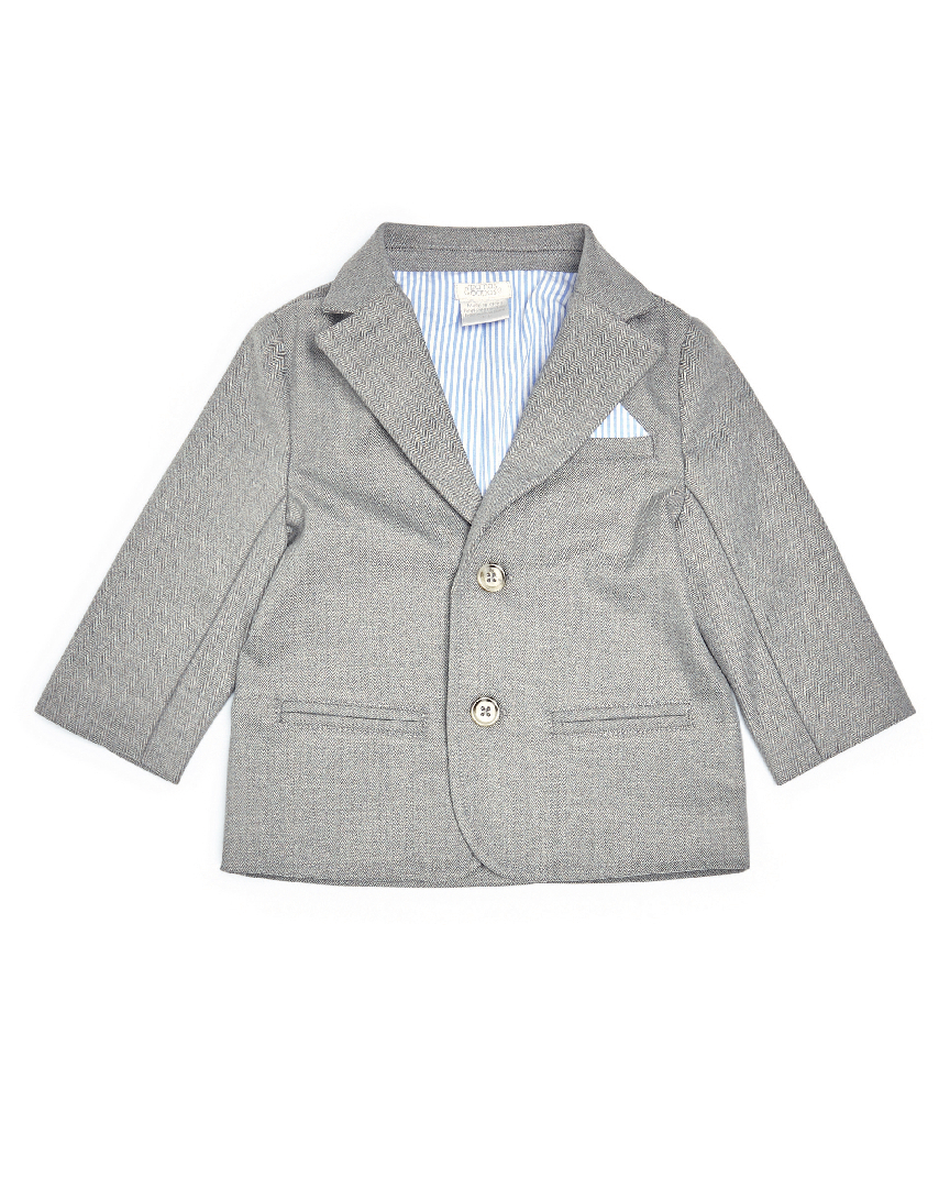 Buy Mamas & Papas Grey Herringbone Fabric Blazer - Jackets, Jumpers ...