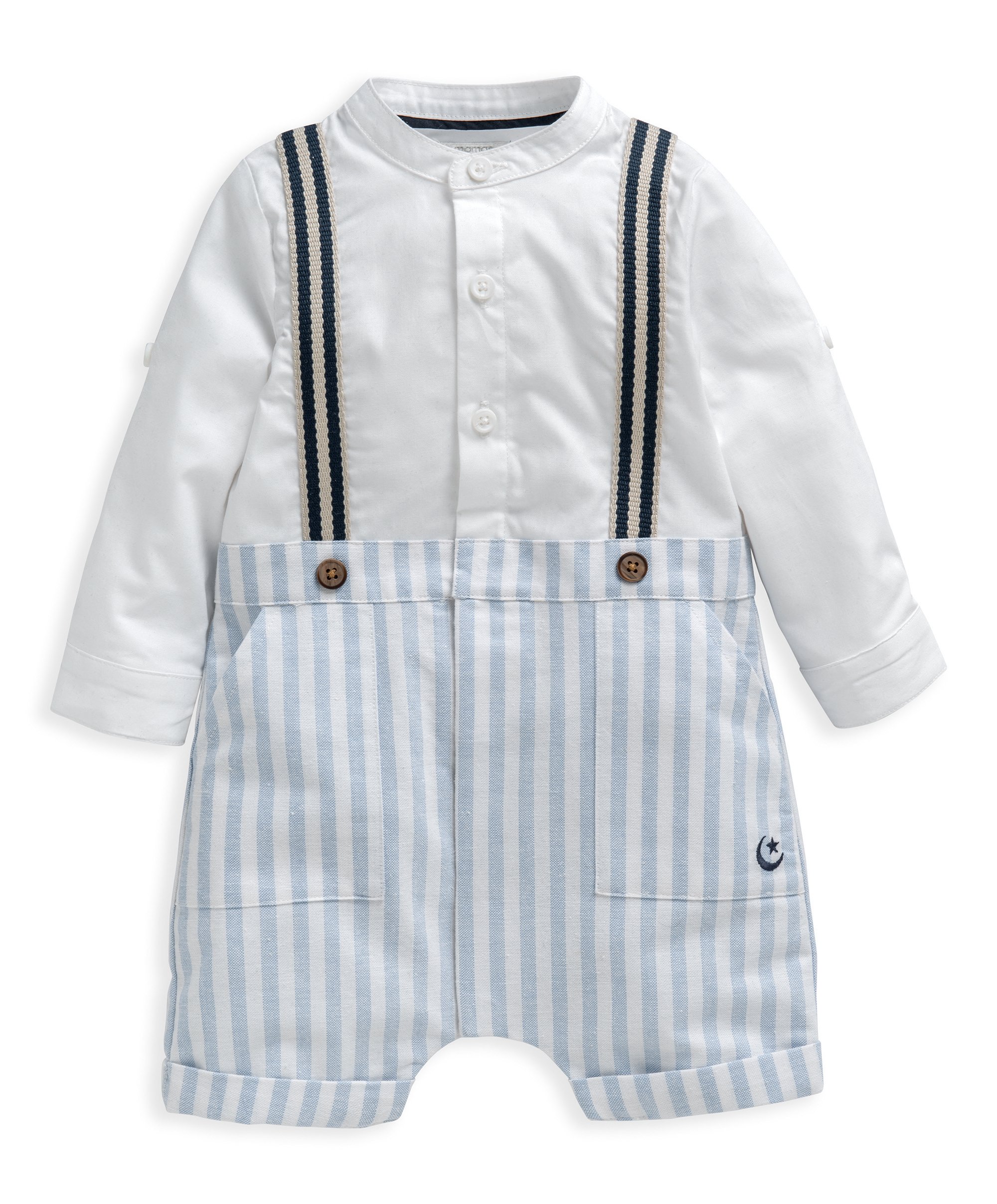 Buy Striped Mock Romper Baby Sleepsuits Multipack Mamas & Papas Bahrain