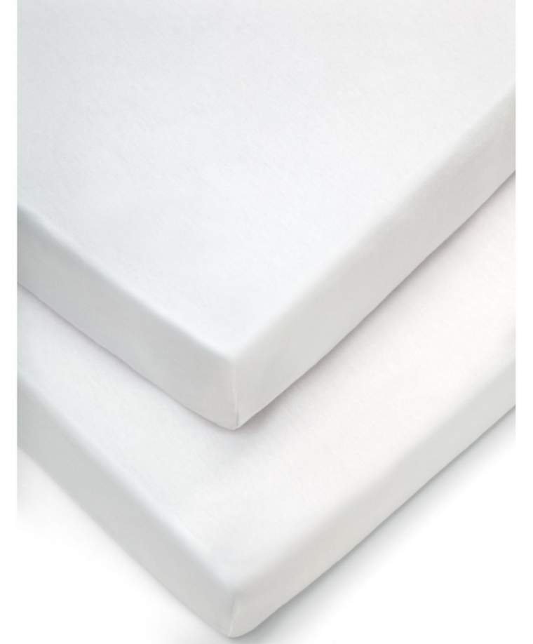 Buy Cotbed Fitted Sheets (Pack of 2) White Bedding, Blankets