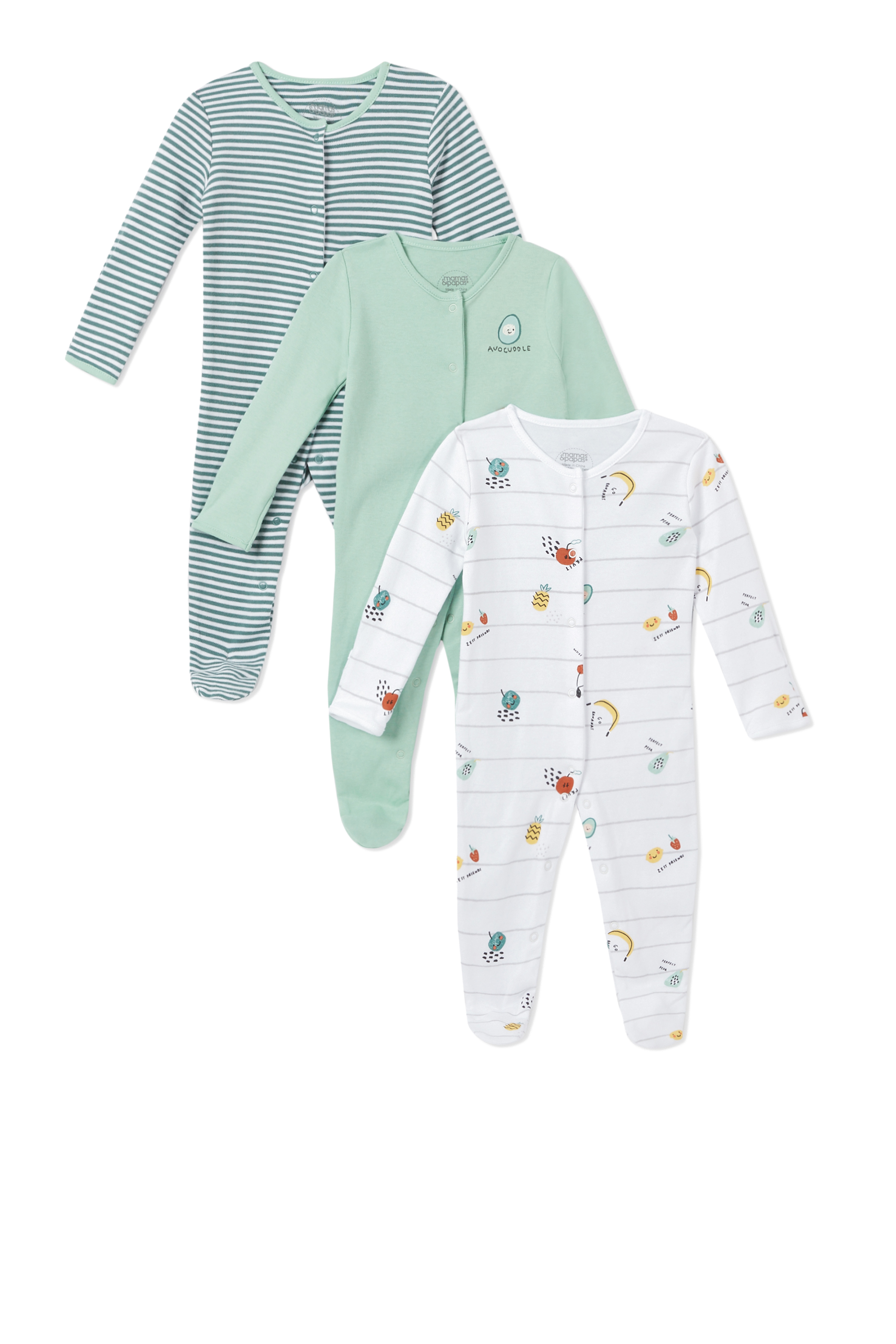 Buy Fruit Sleepsuits 3 Pack Baby Boy Clothing Sets Mamas & Papas Bahrain
